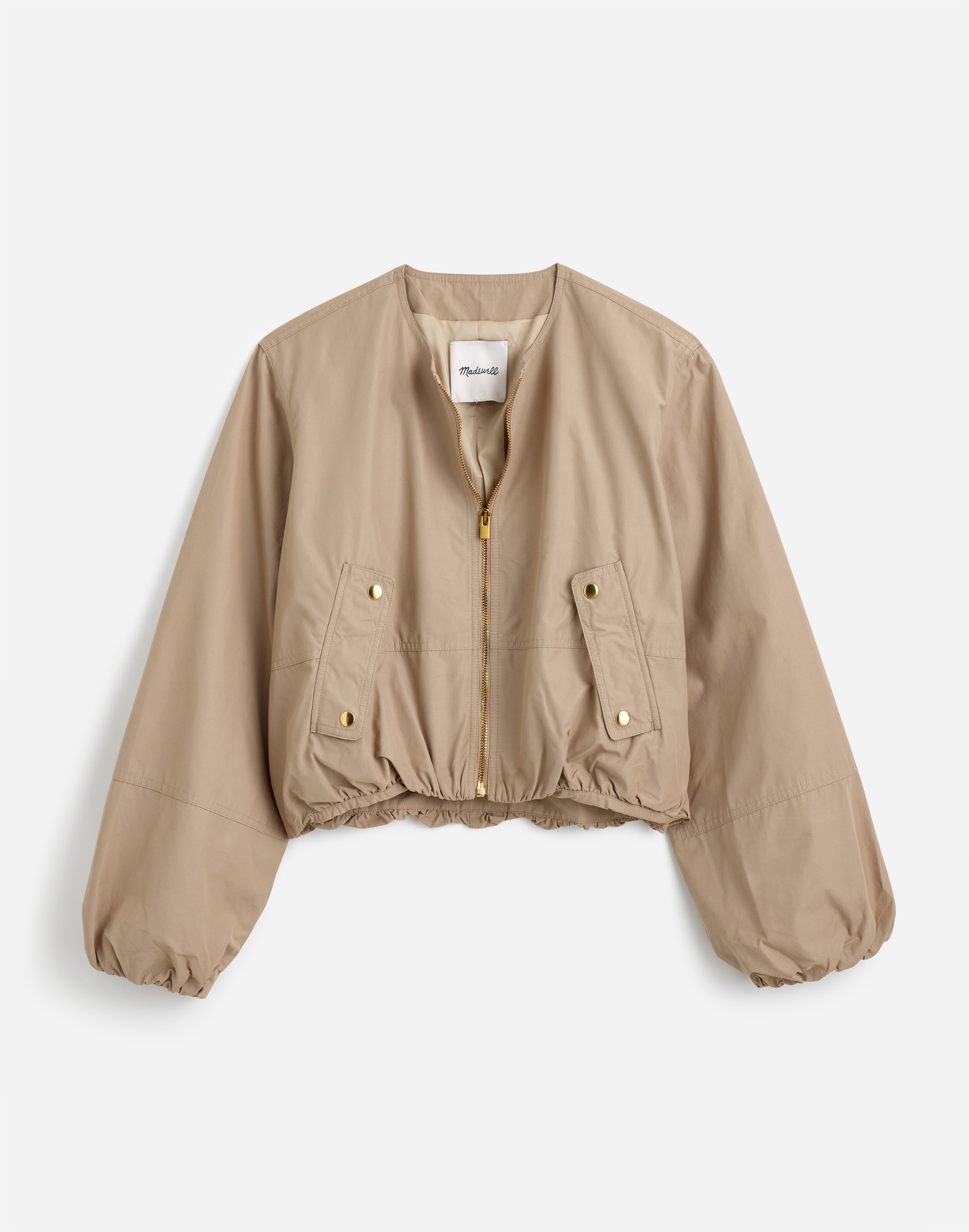 Bubble-Sleeve Bomber Jacket