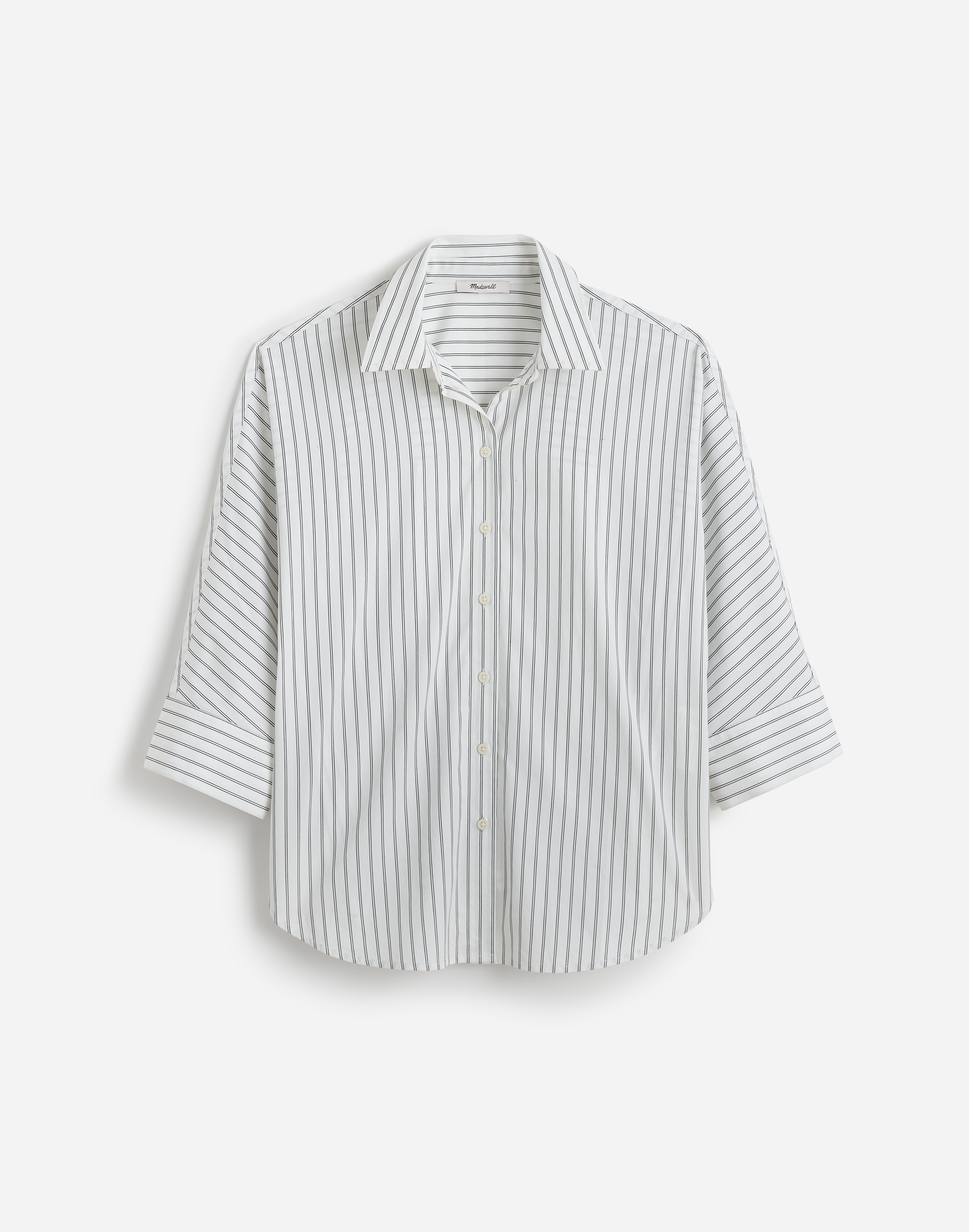 Poplin Oversized Button-Up Shirt in Stripe