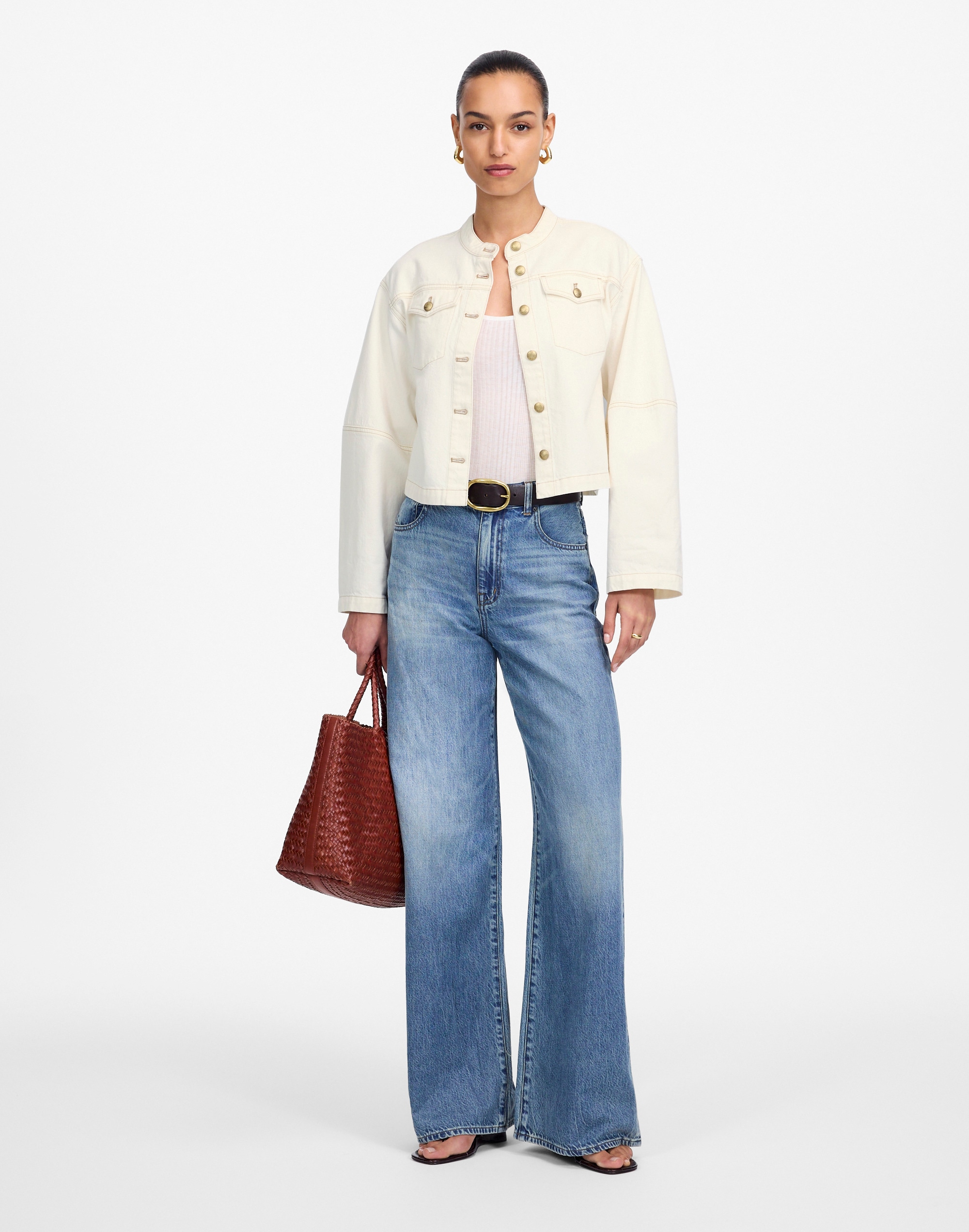 Cocoon-Sleeve Jean Jacket in Vintage Canvas Alternate Image 1