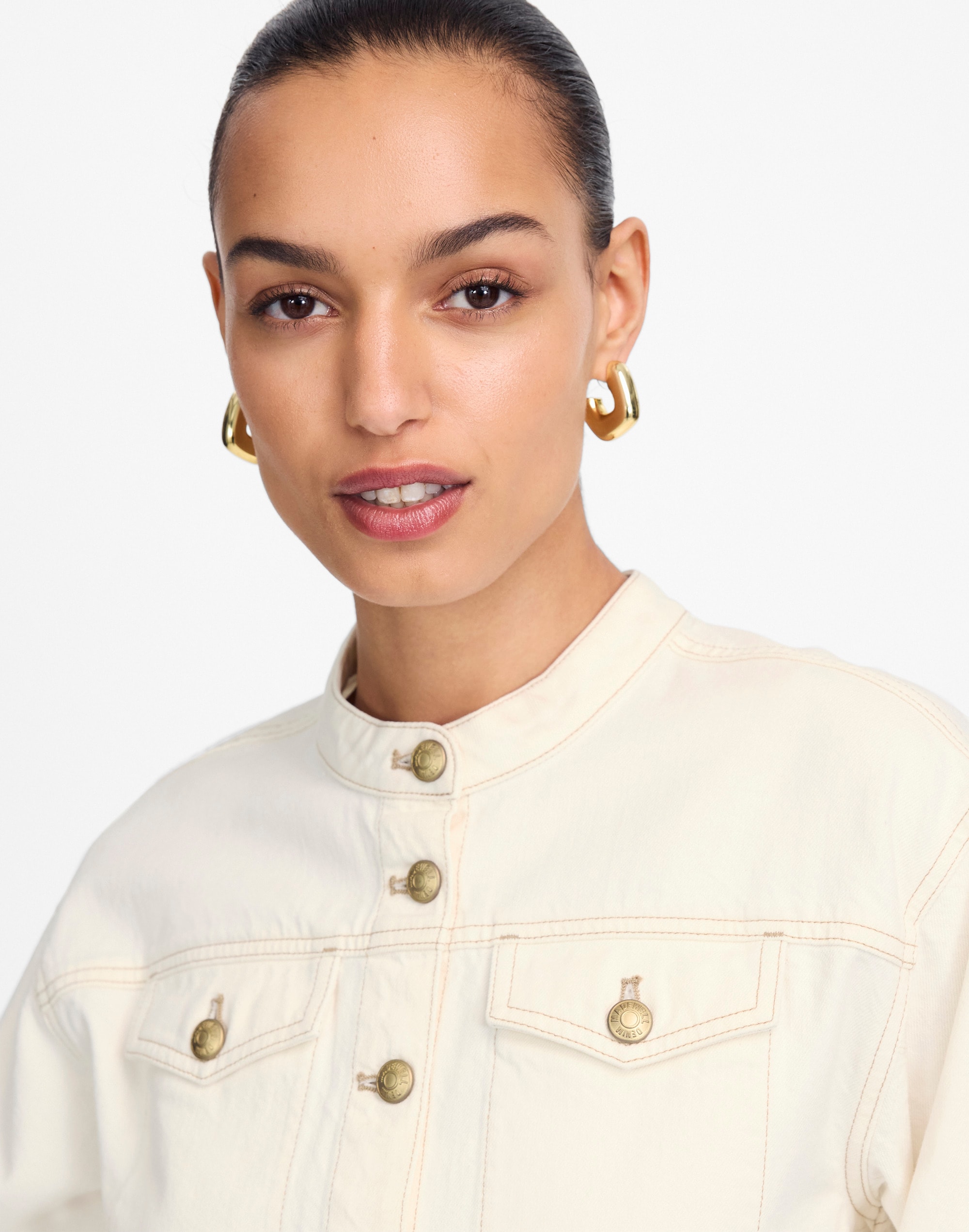 Cocoon-Sleeve Denim Lady Jacket