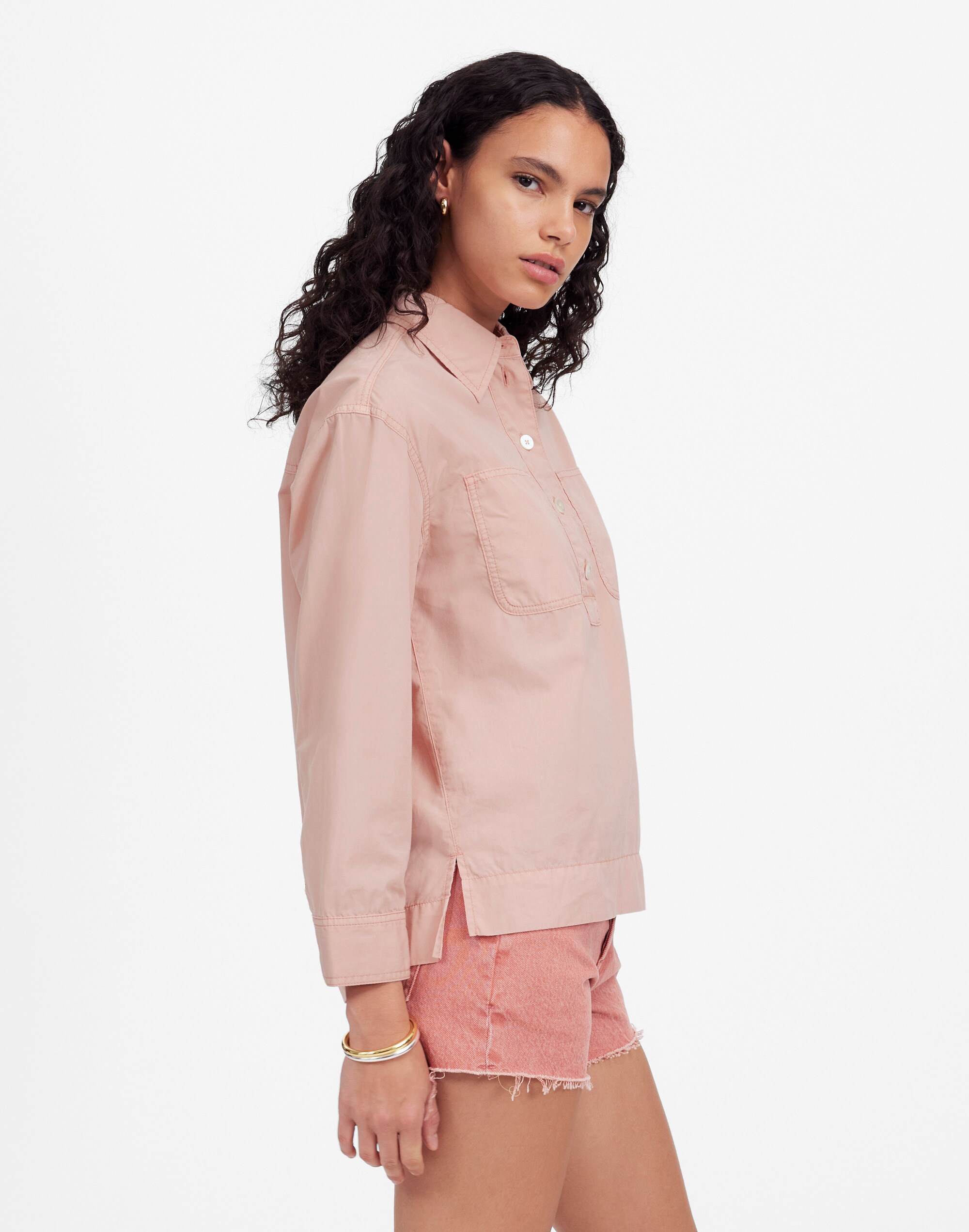 Denim Popover Shirt in Garment Dye