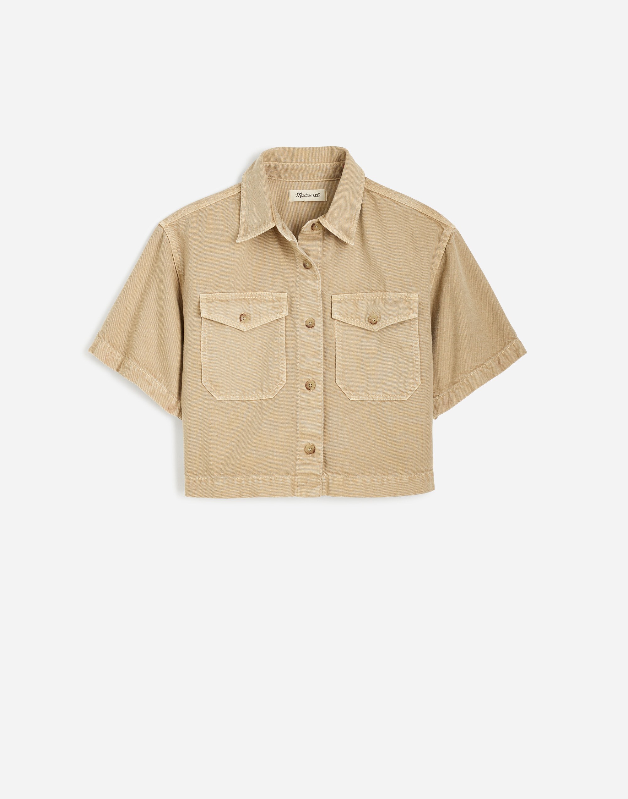 Boxy-Crop Button-Up Shirt: Airy Denim Edition