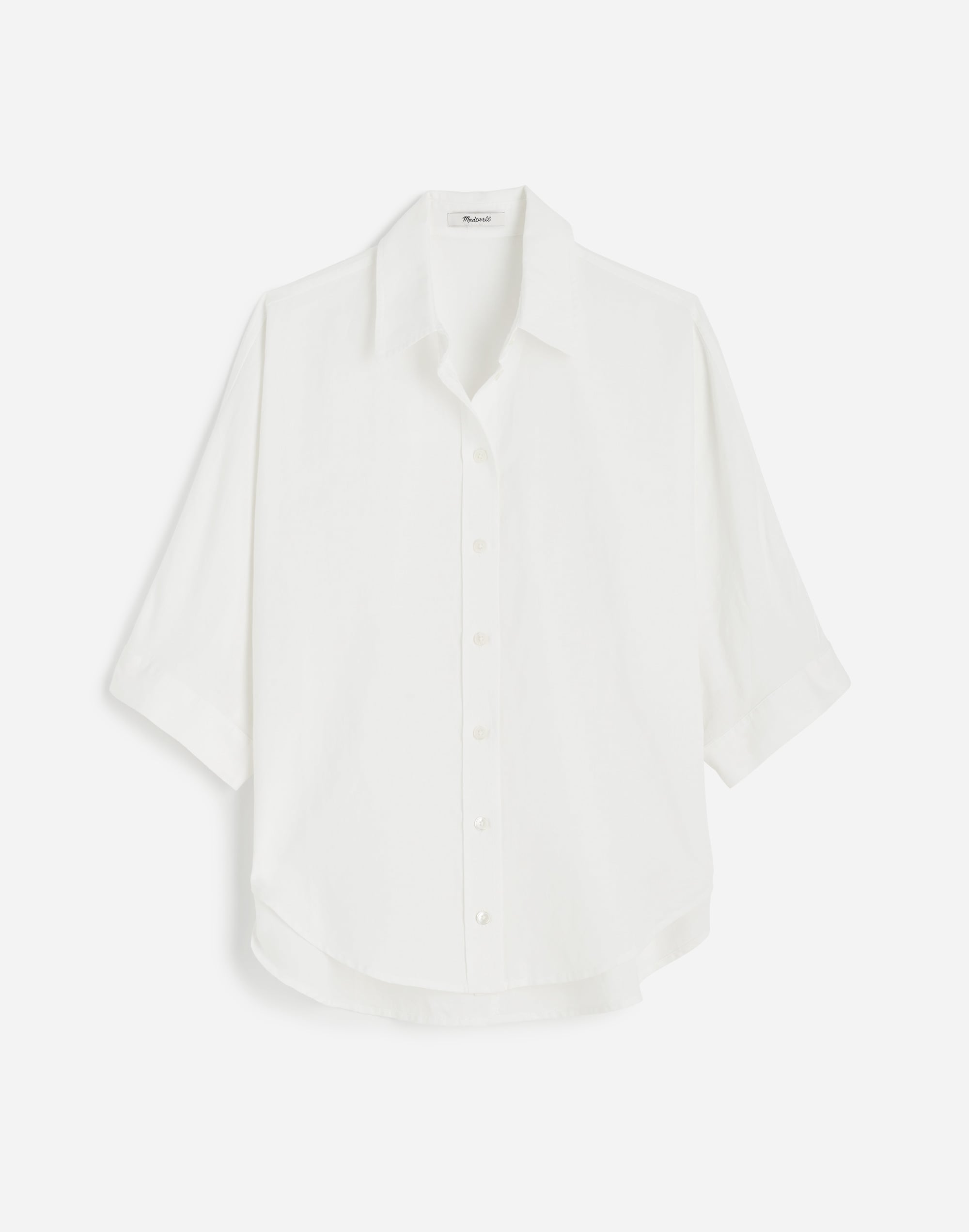 Oversized Pleated-Sleeve Button-Up Shirt