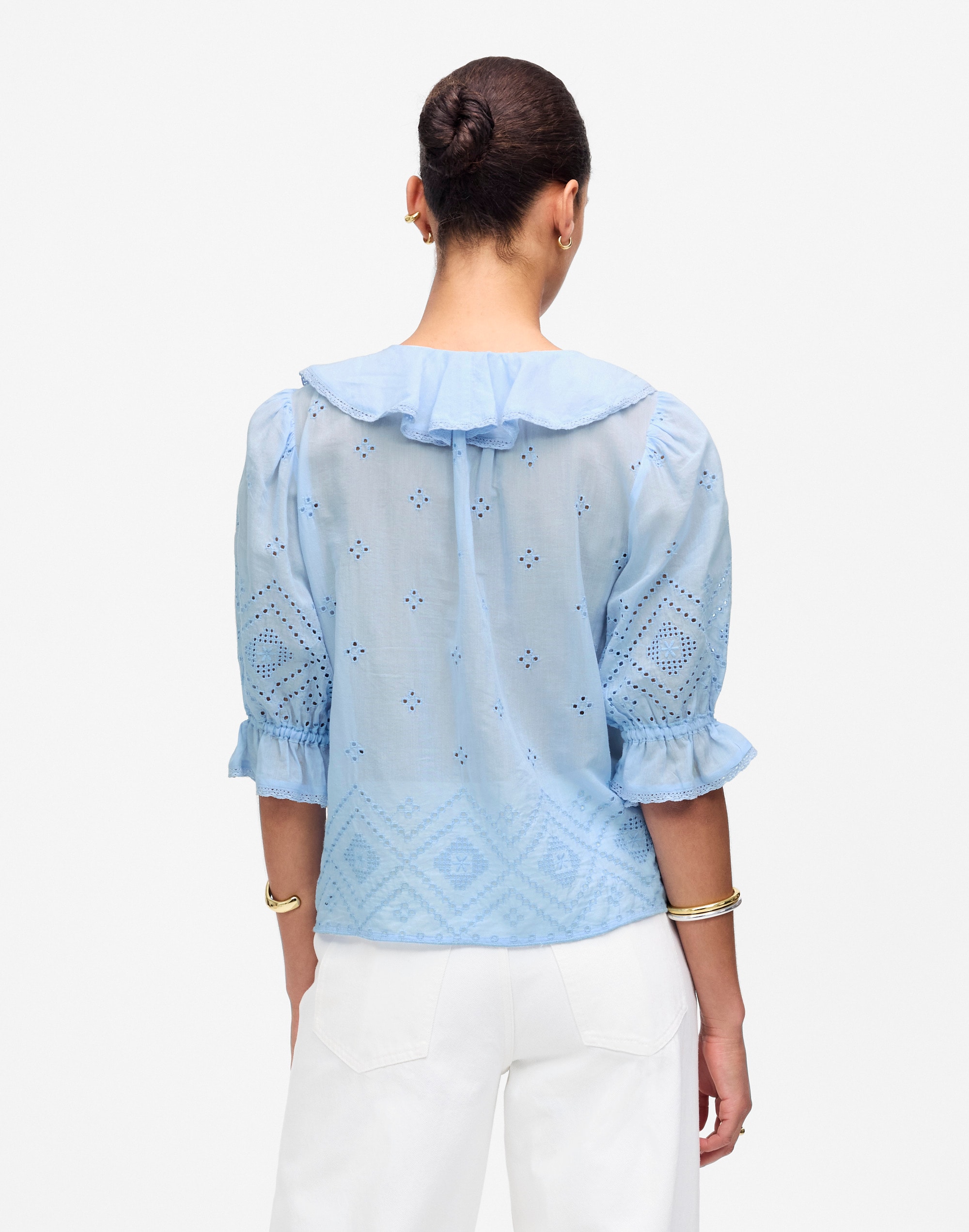 Ruffled Puff-Sleeve Top