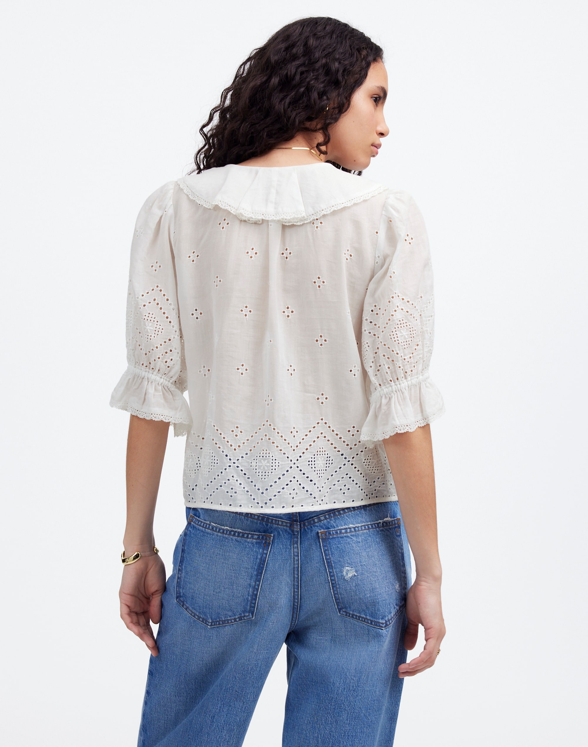 Ruffled Puff-Sleeve Top