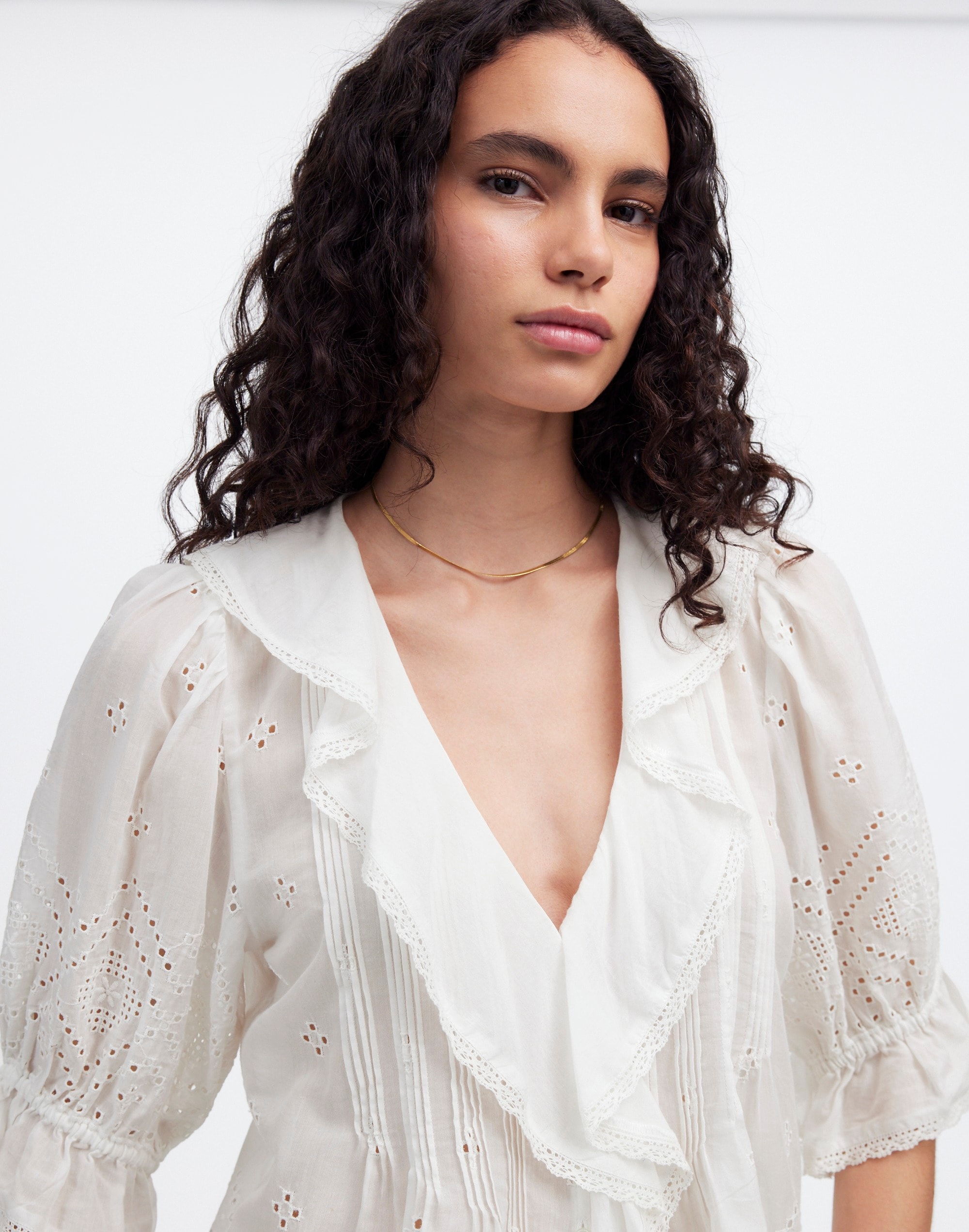 Ruffled Puff-Sleeve Top