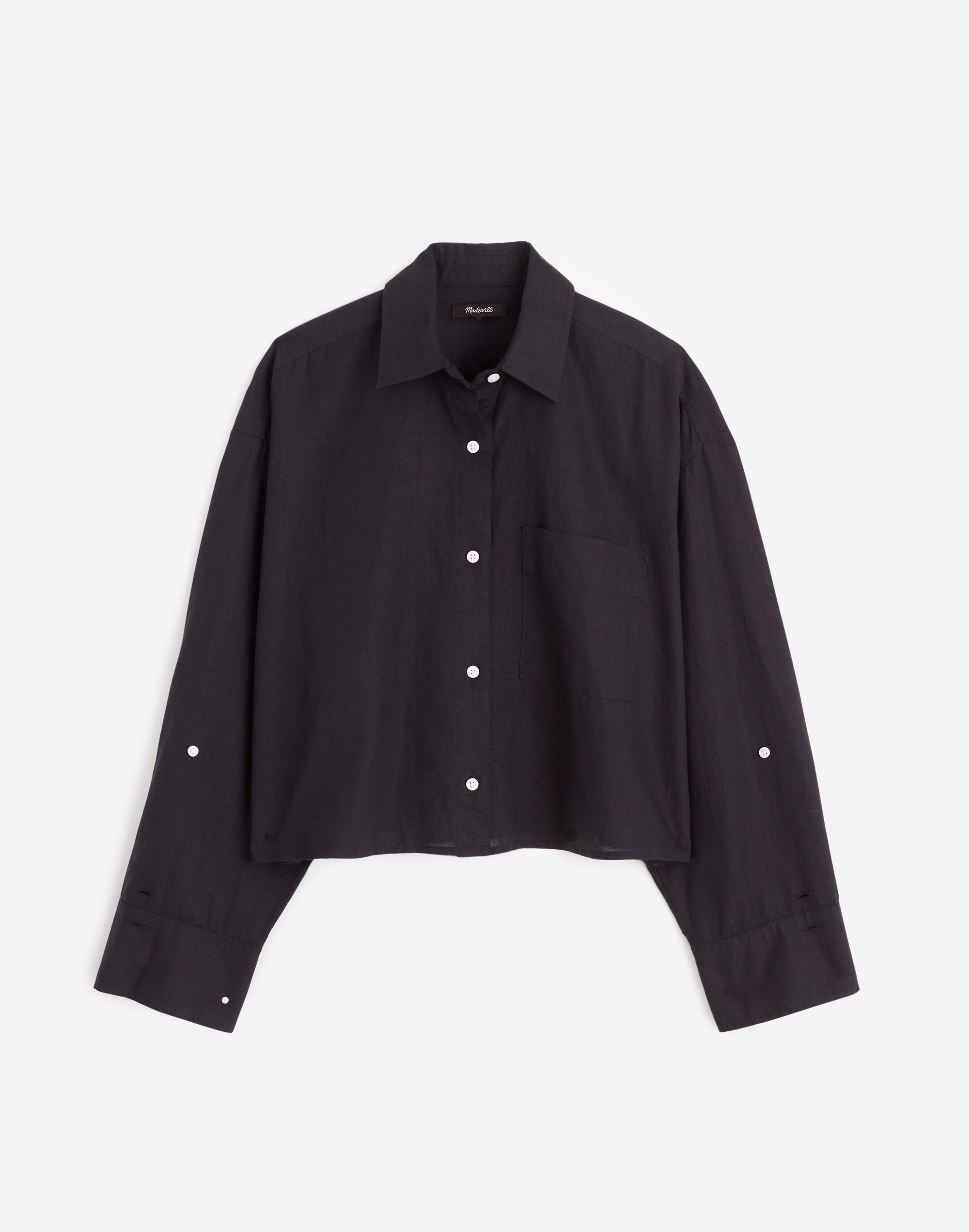 Straight-Hem Shirt in Linen-Cotton