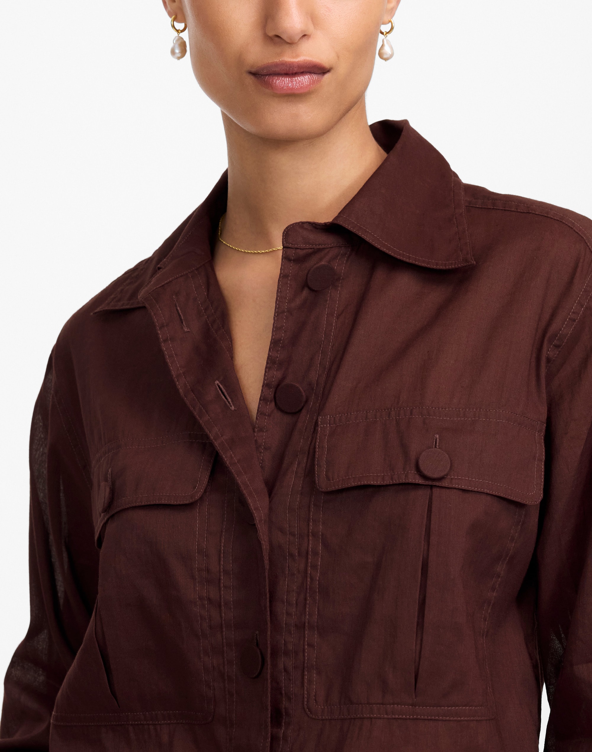 Utility-Pocket Button-Up Shirt