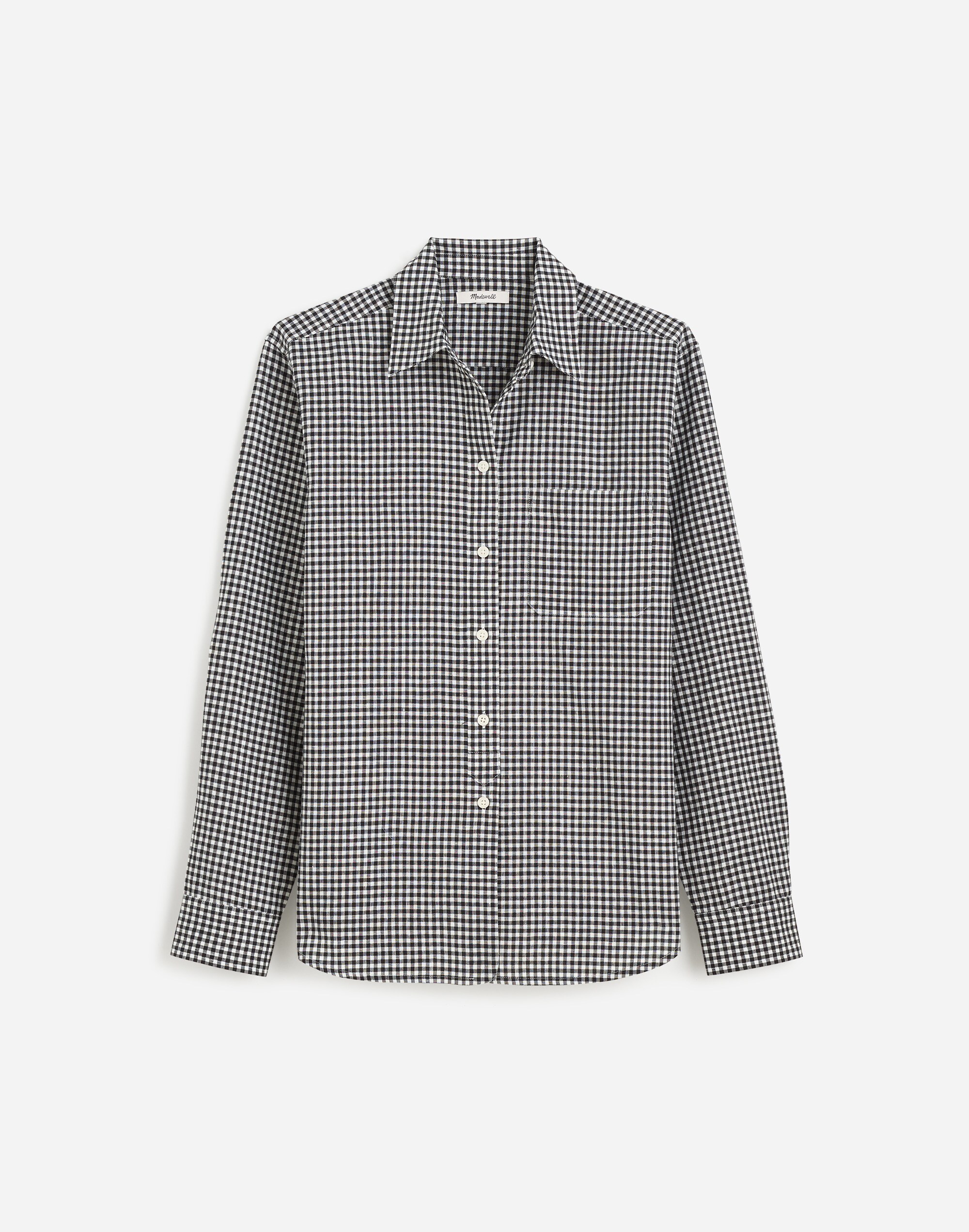 Relaxed Curved-Hem Button-Up Shirt