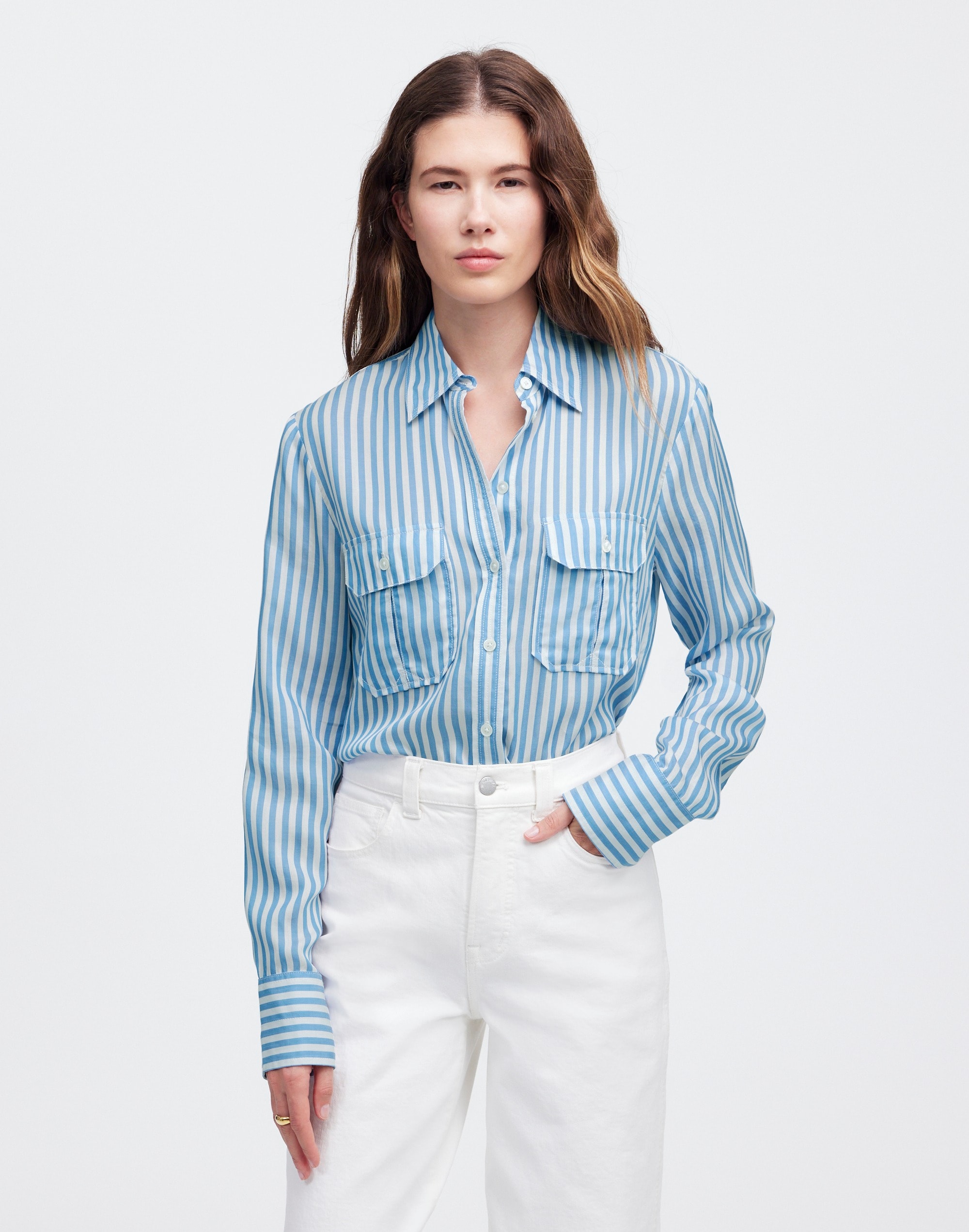 Utility-Pocket Button-Up Shirt