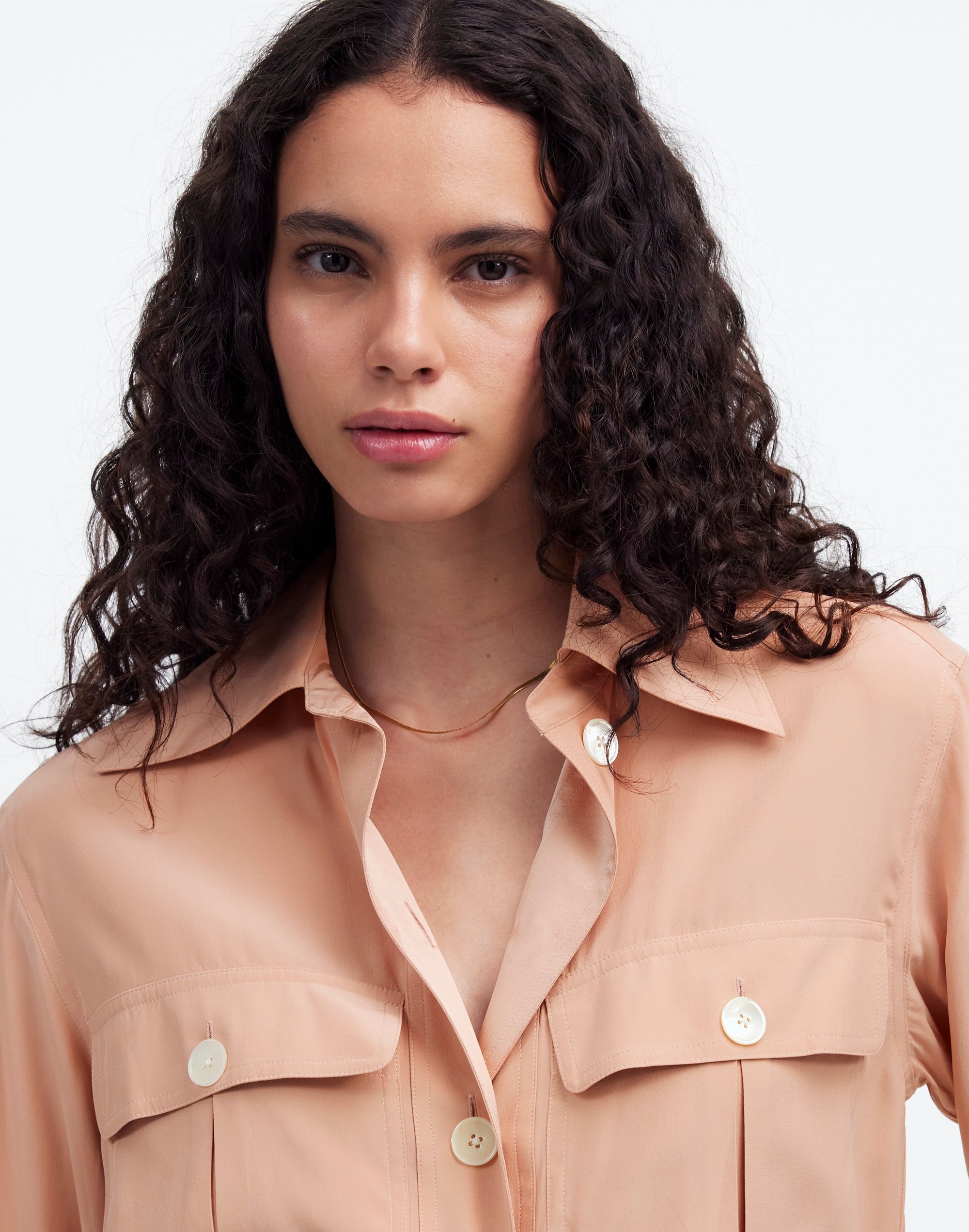 Silk Utility-Pocket Button-Up Shirt | Madewell