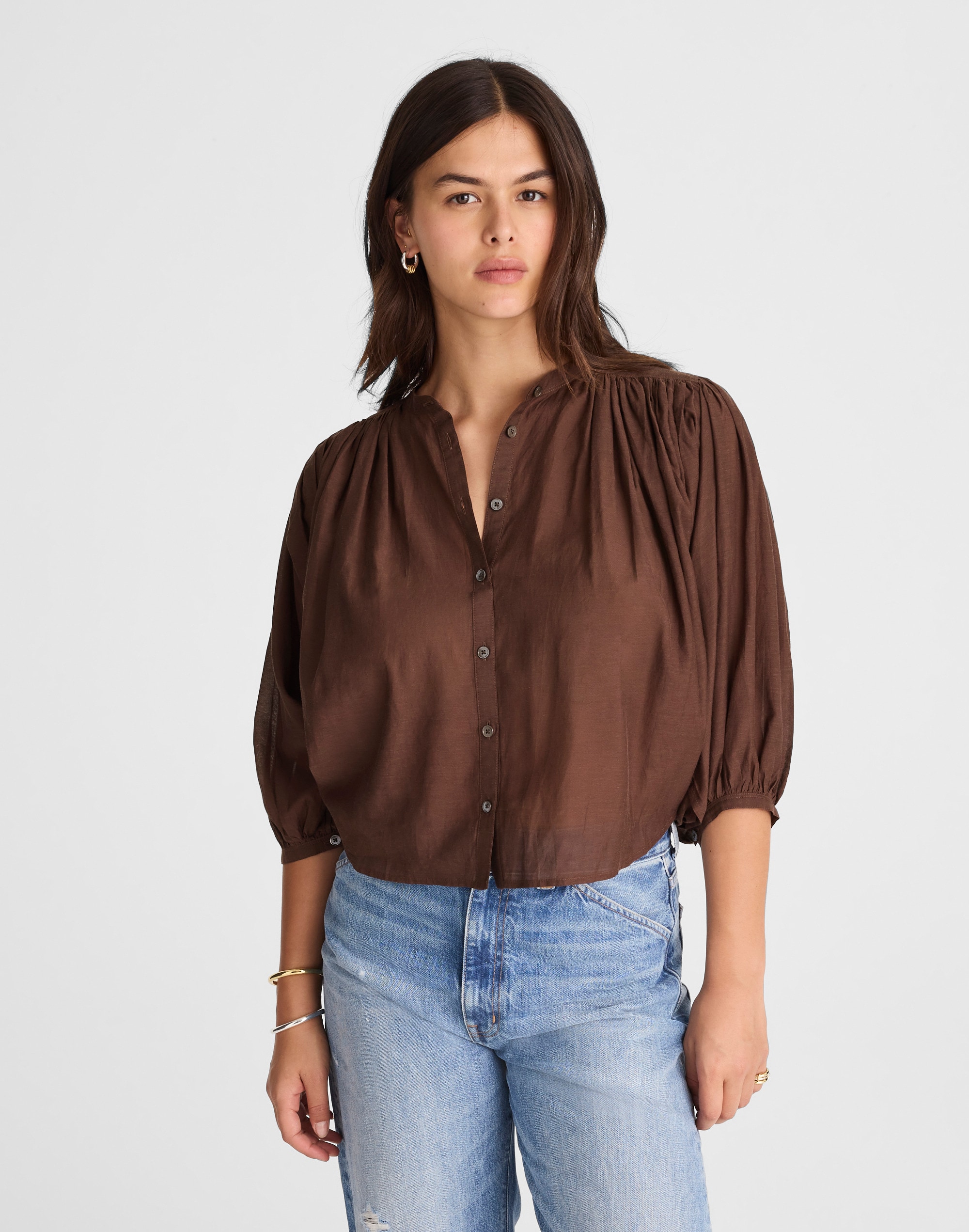 Balloon-Sleeve Top