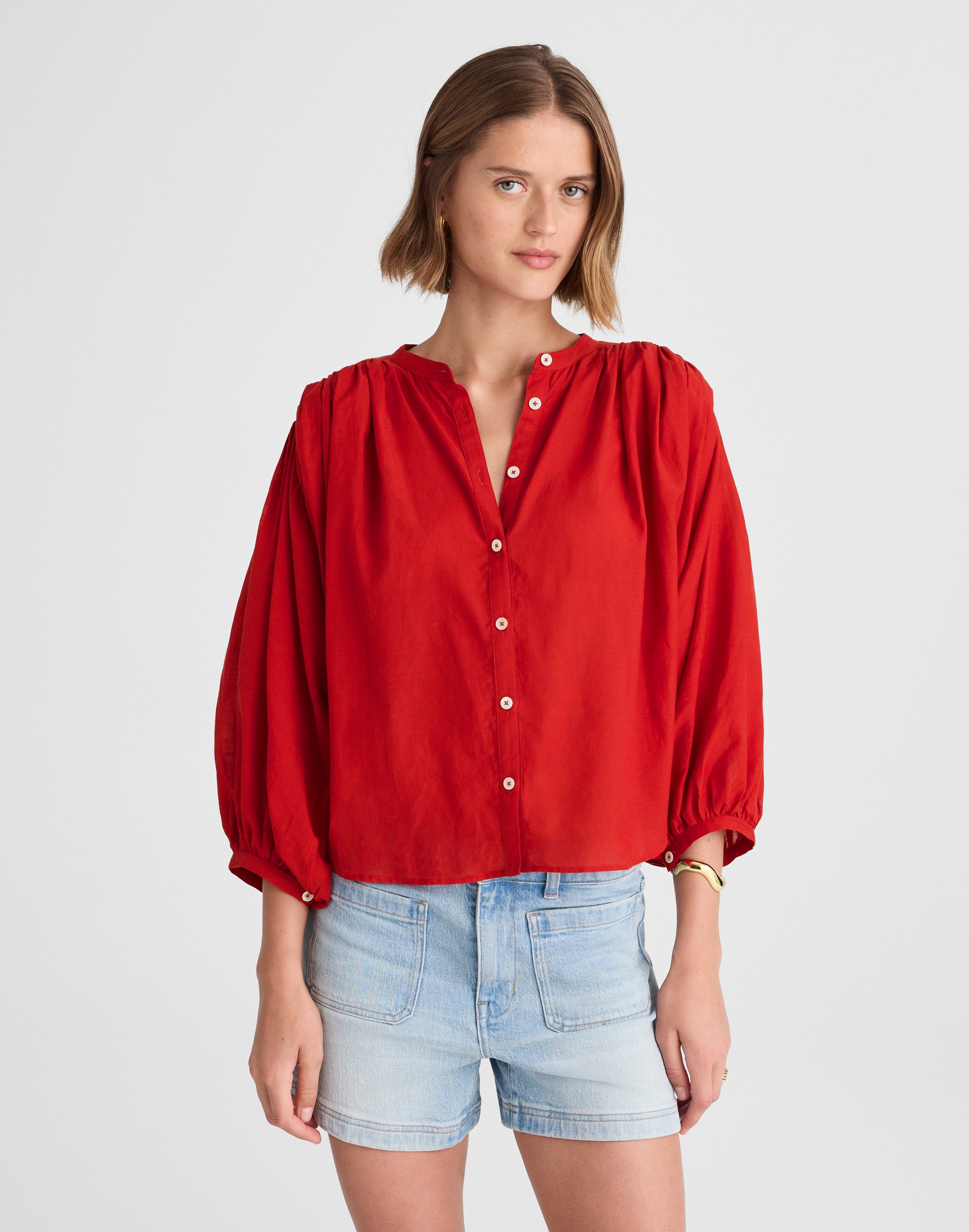 Balloon-Sleeve Top
