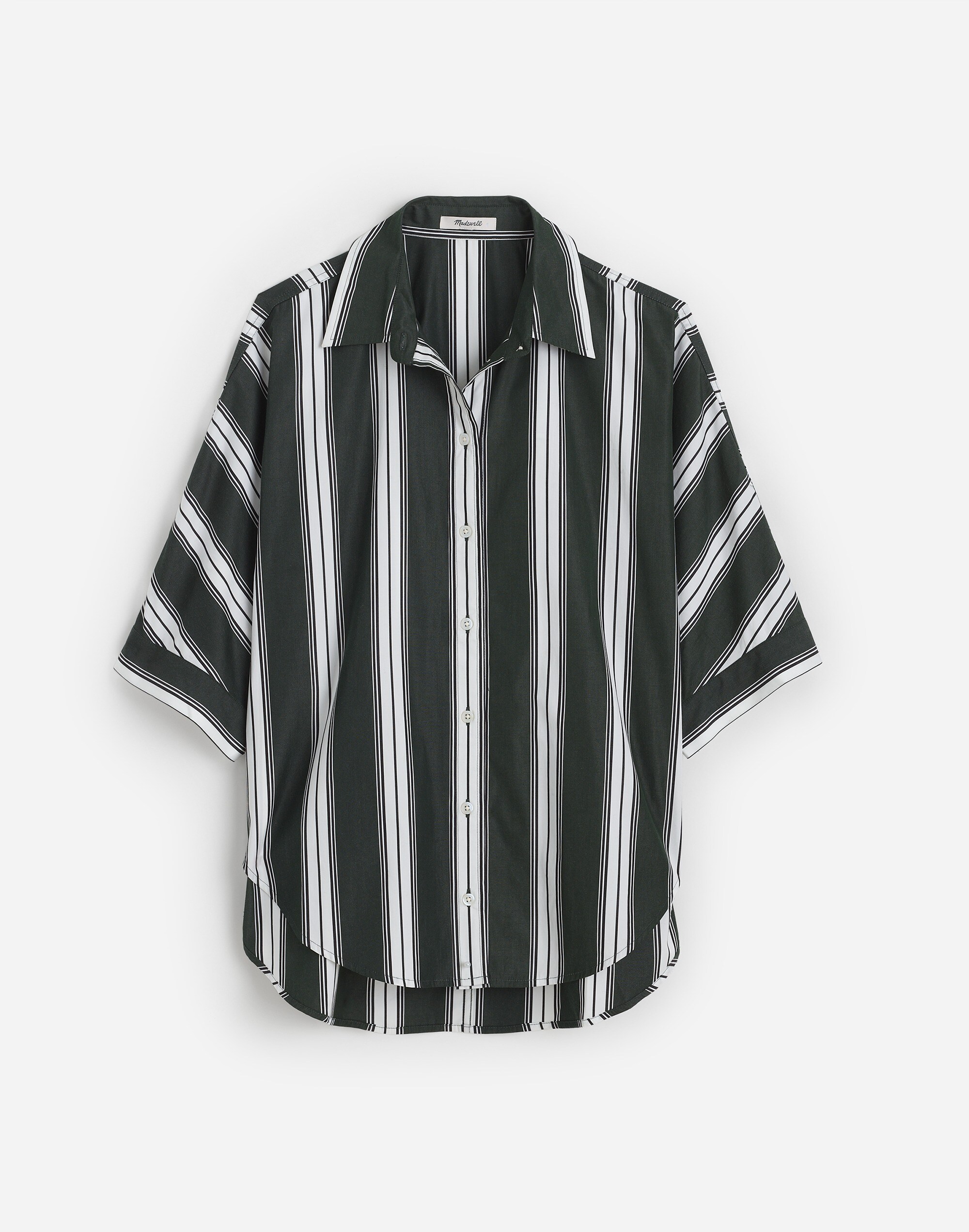 Oversized Pleated-Sleeve Button-Up Shirt