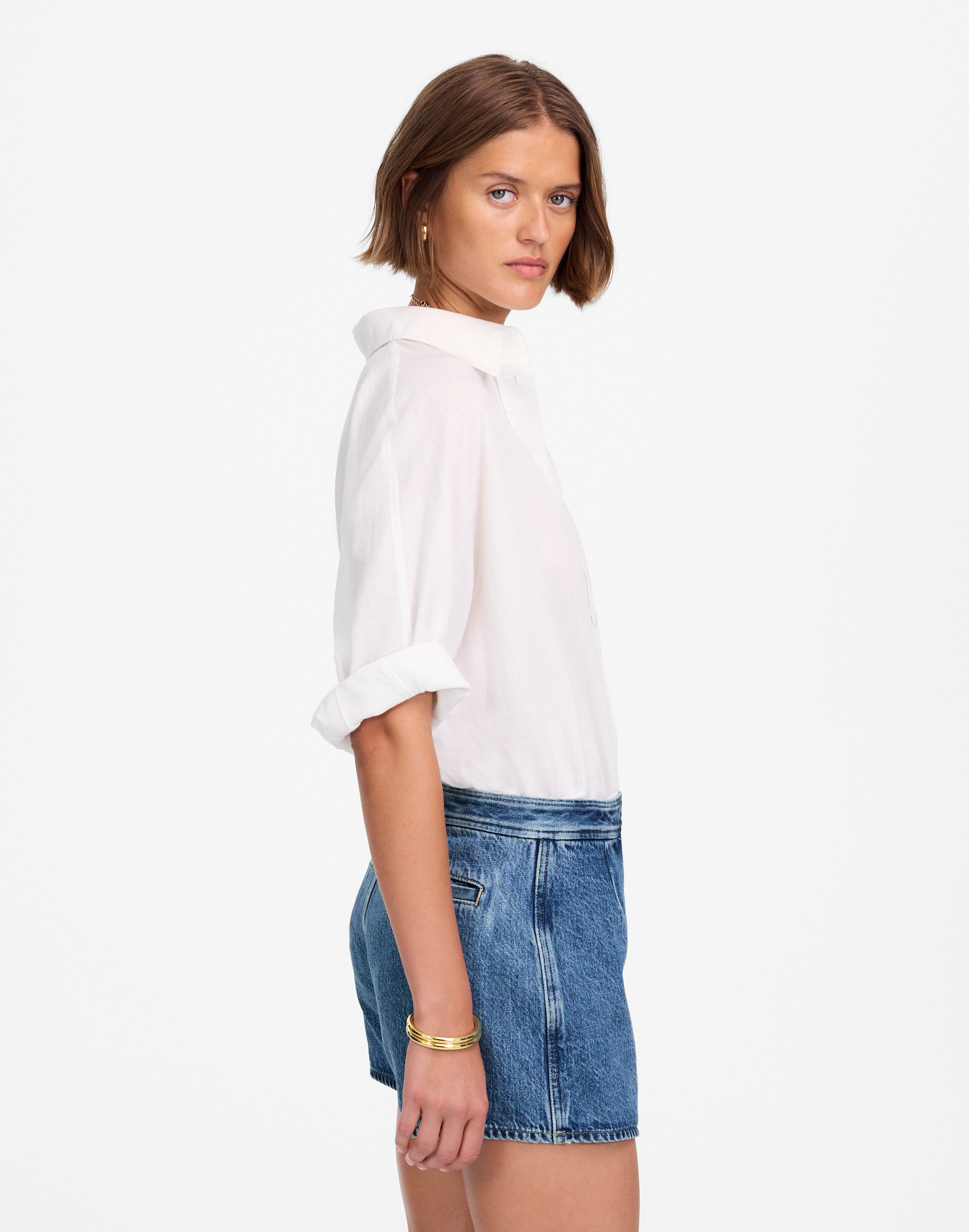 Denim Micro Mini Skort in Northam Wash