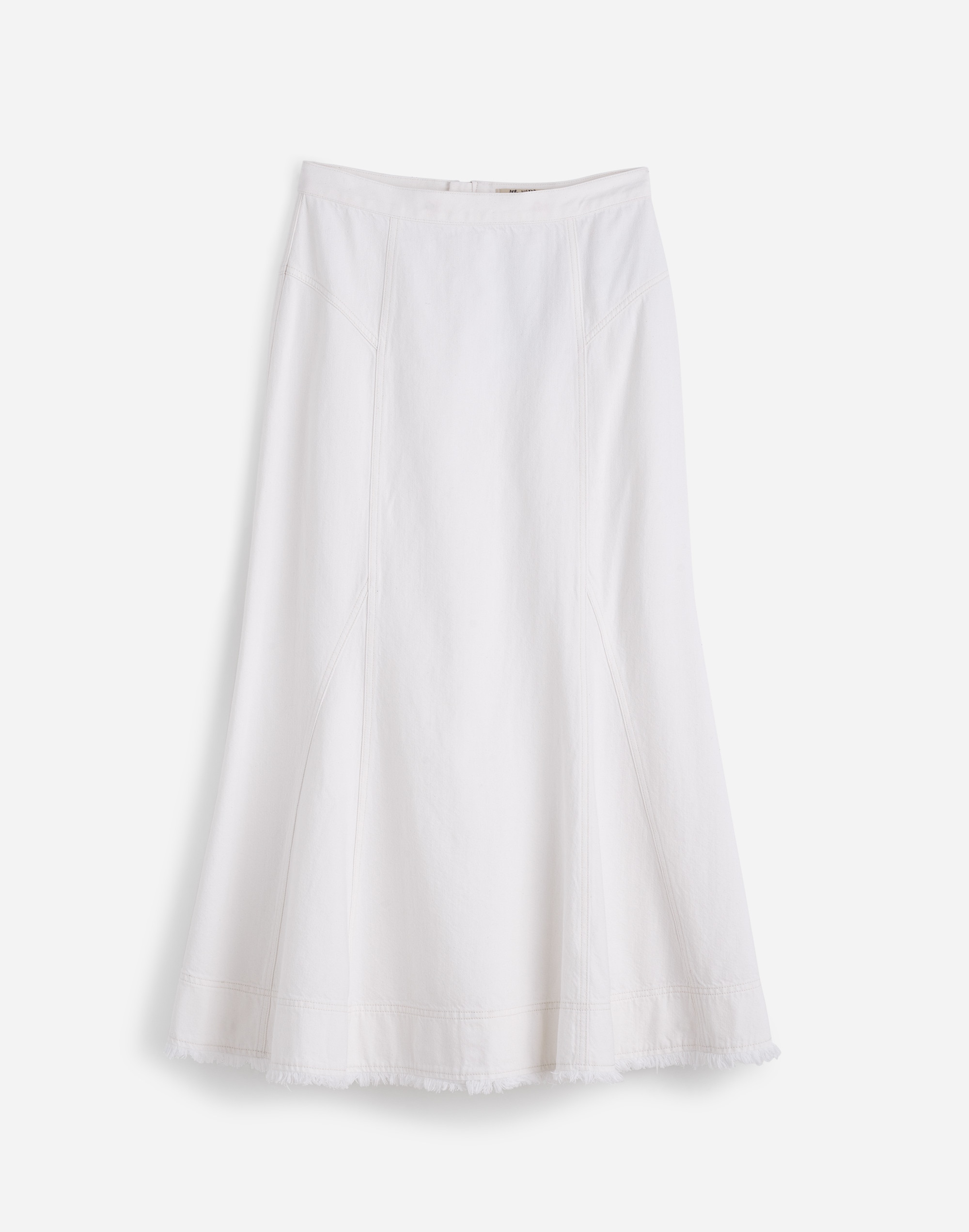 Fluted Midi Skirt in Tile White