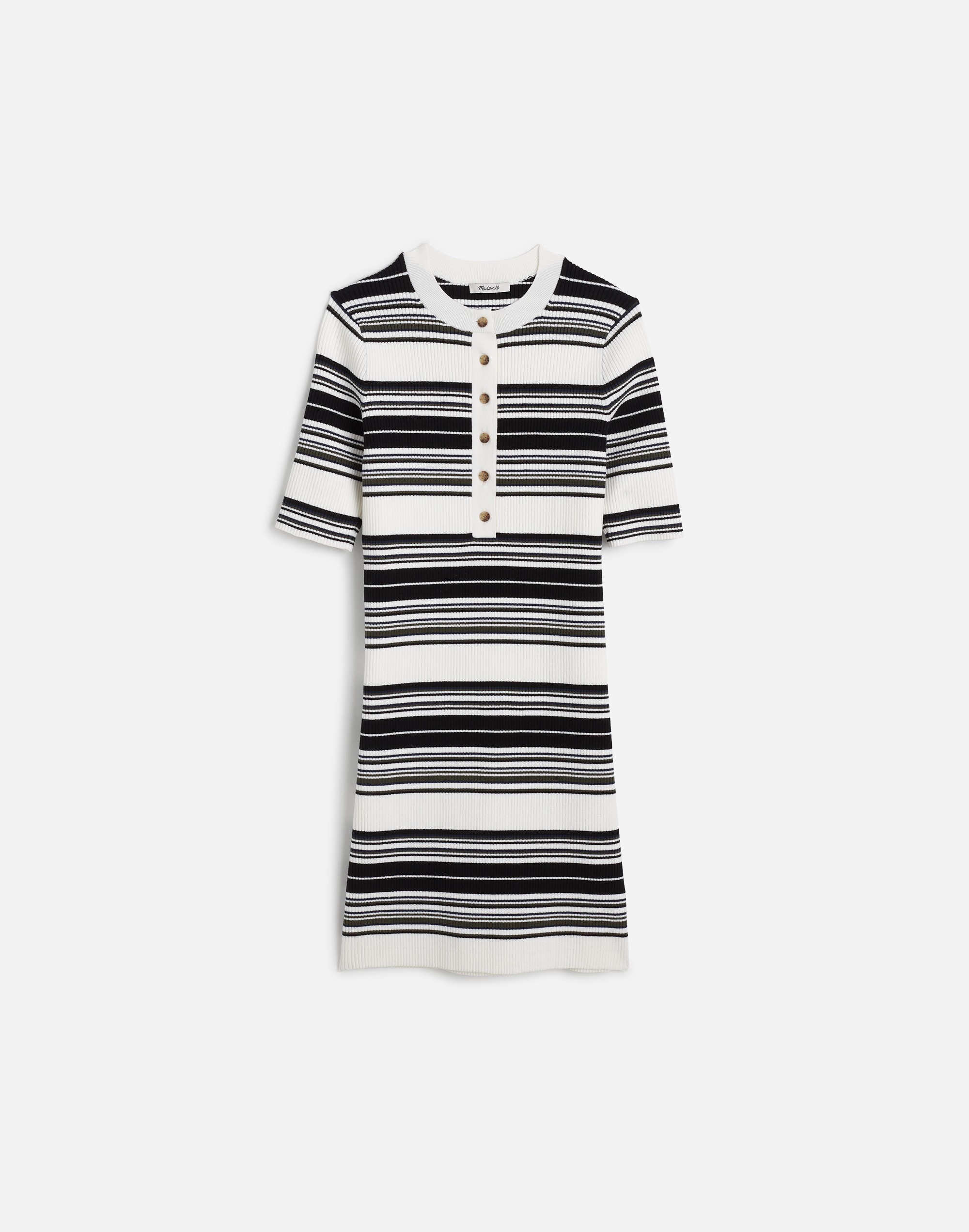 Henley Sweater Mini Dress in Stripe