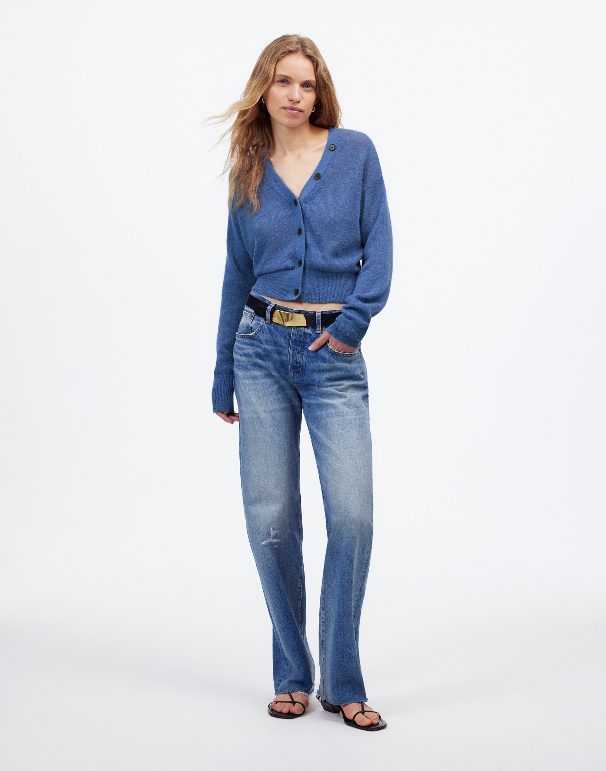 Alpaca-Blend V-Neck Cardigan