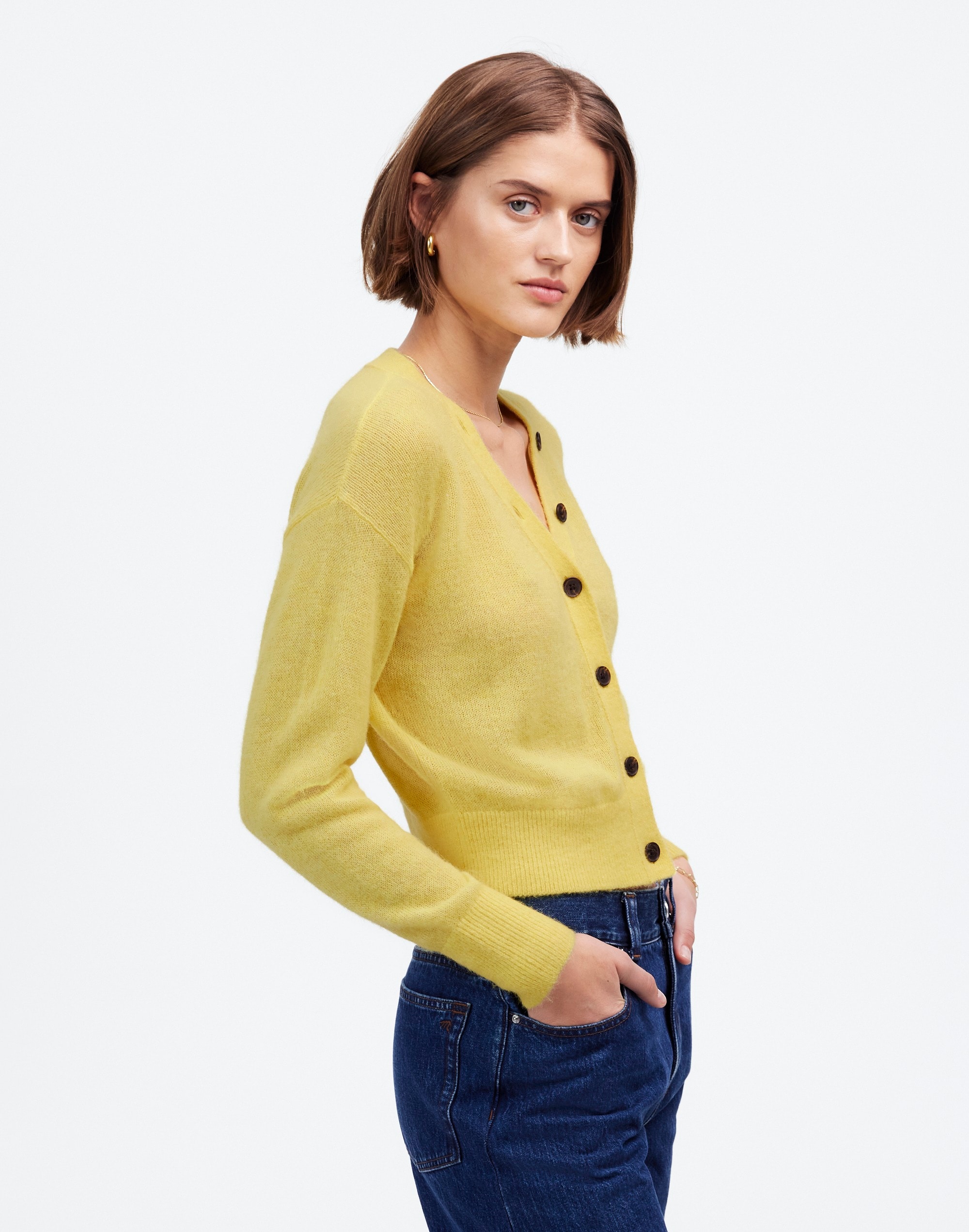 Alpaca-Blend V-Neck Cardigan