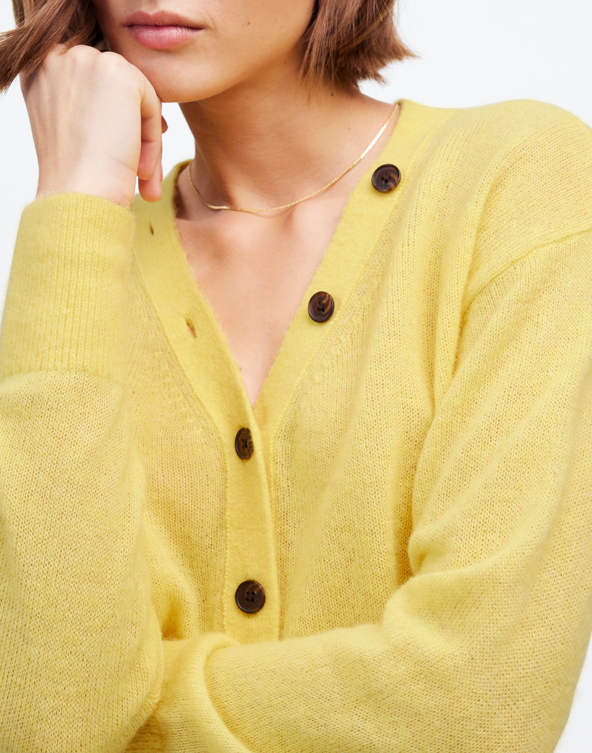 Alpaca-Blend V-Neck Cardigan