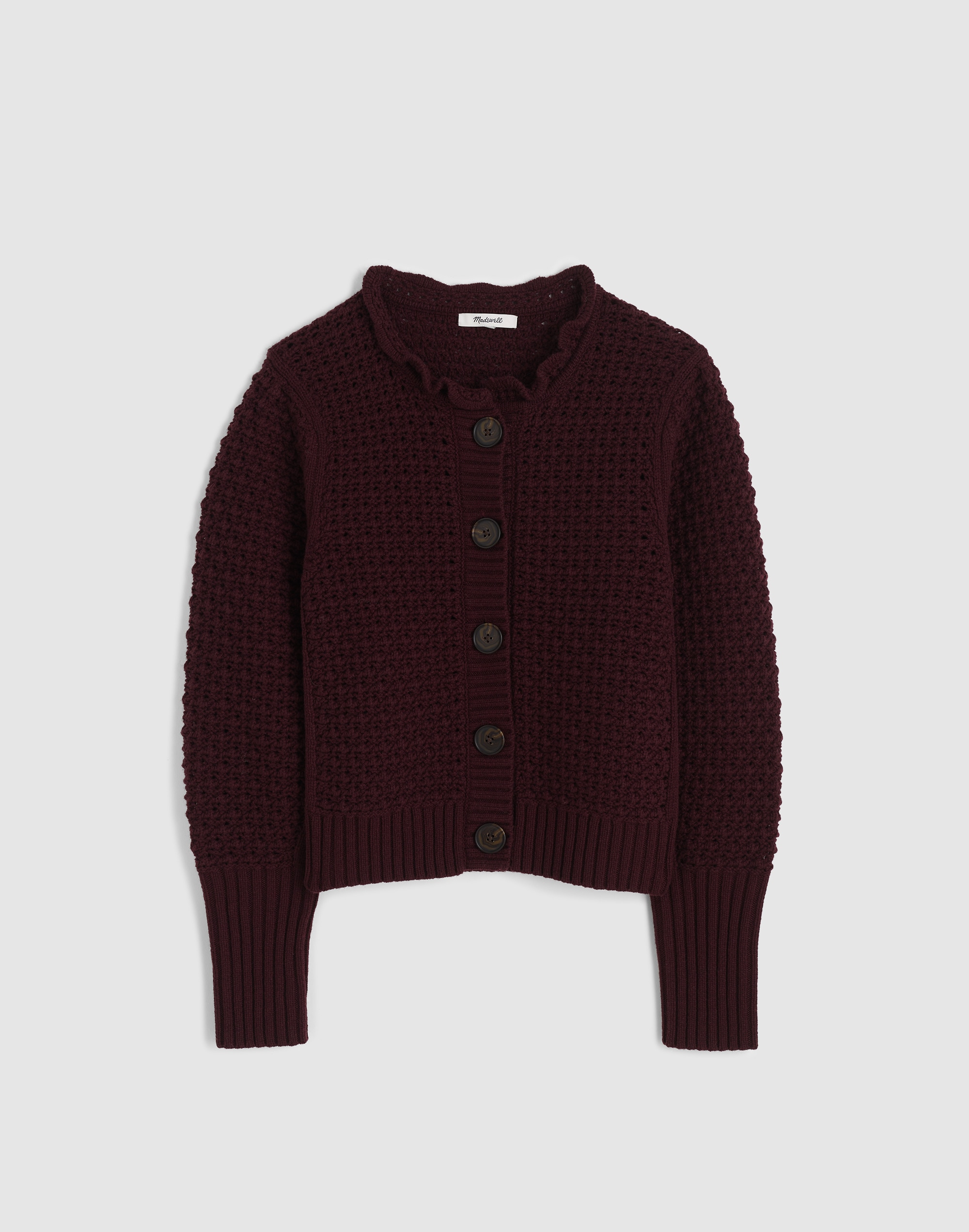 Scalloped Merino Wool-Blend Cardigan