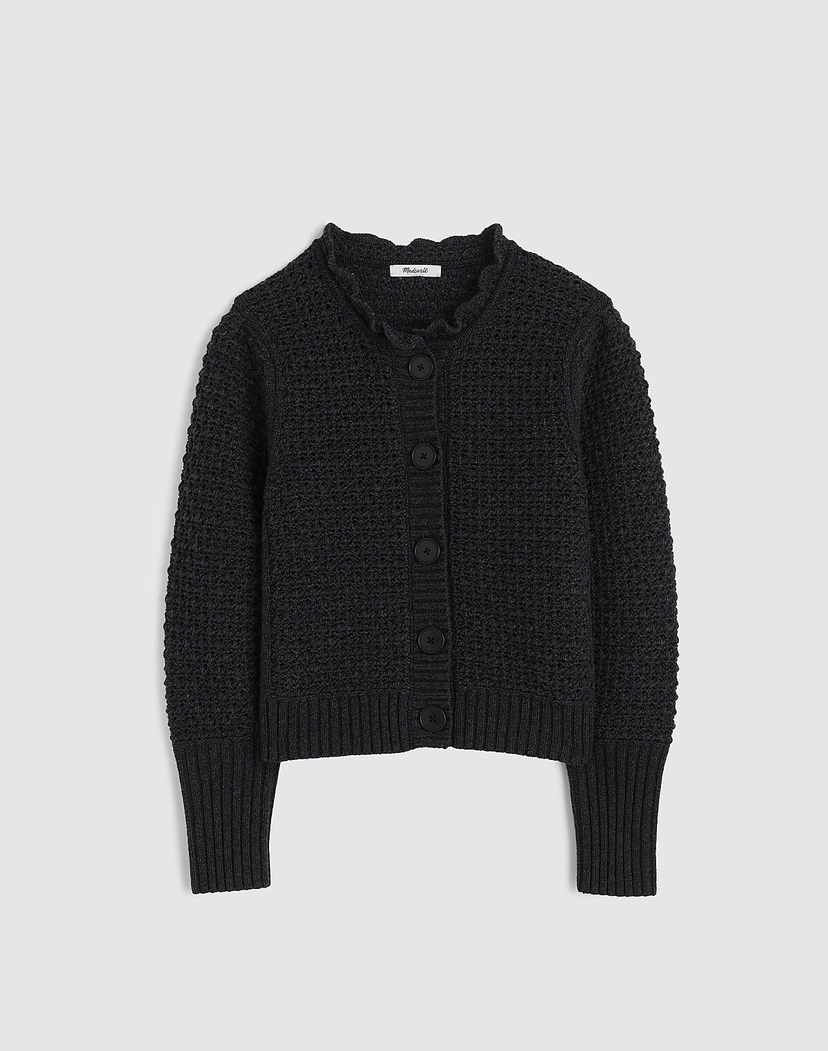 Scalloped Merino Wool-Blend Cardigan