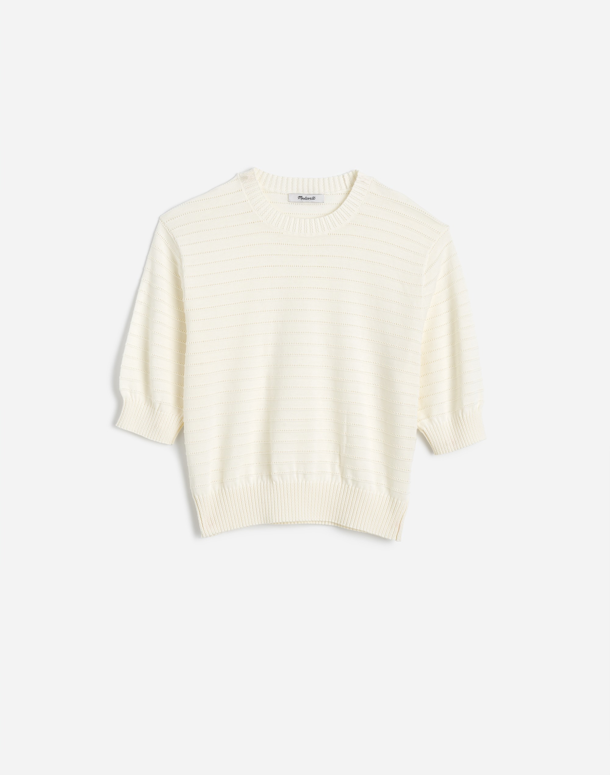 Textural-Stitch Cotton Sweater