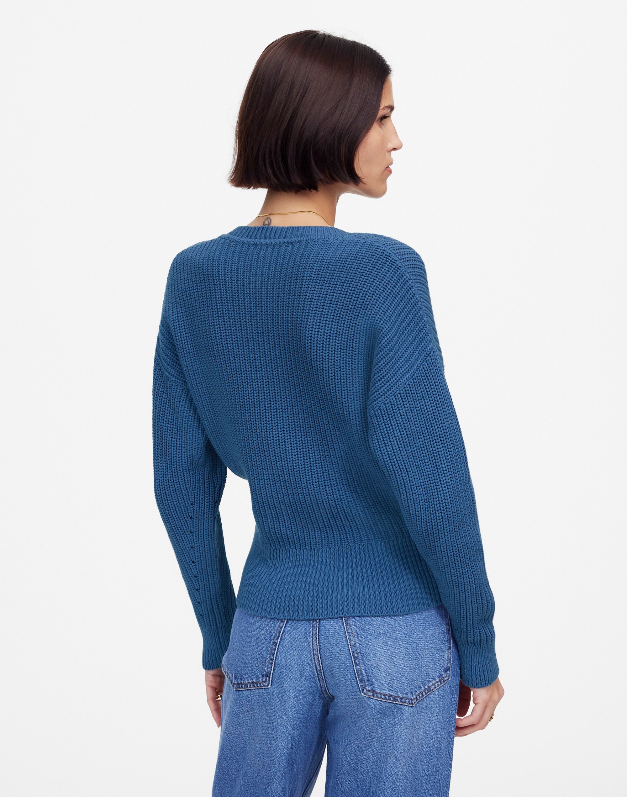 Ribbed Lace-Up Sweater