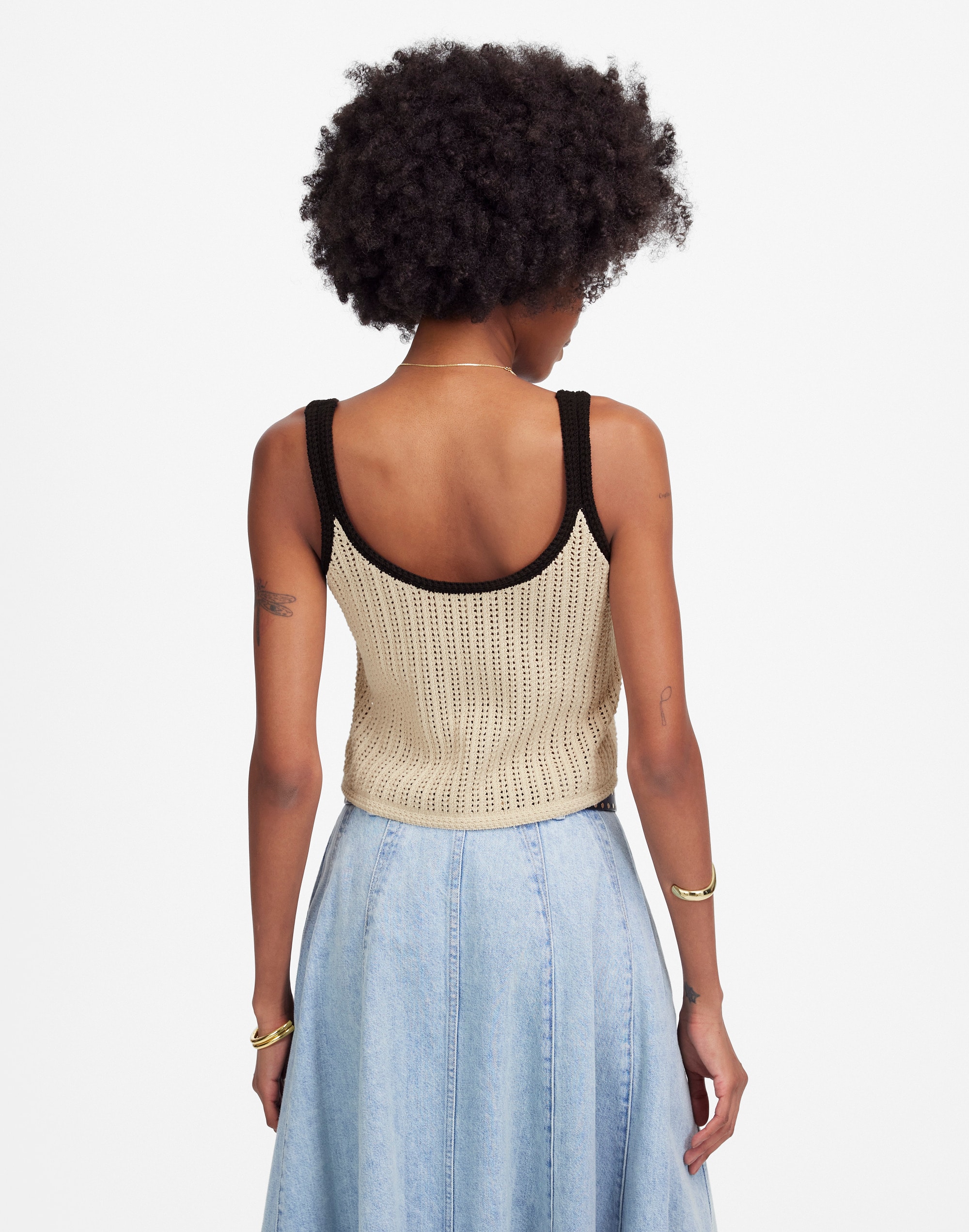 Open-Stitch Sweater Tank