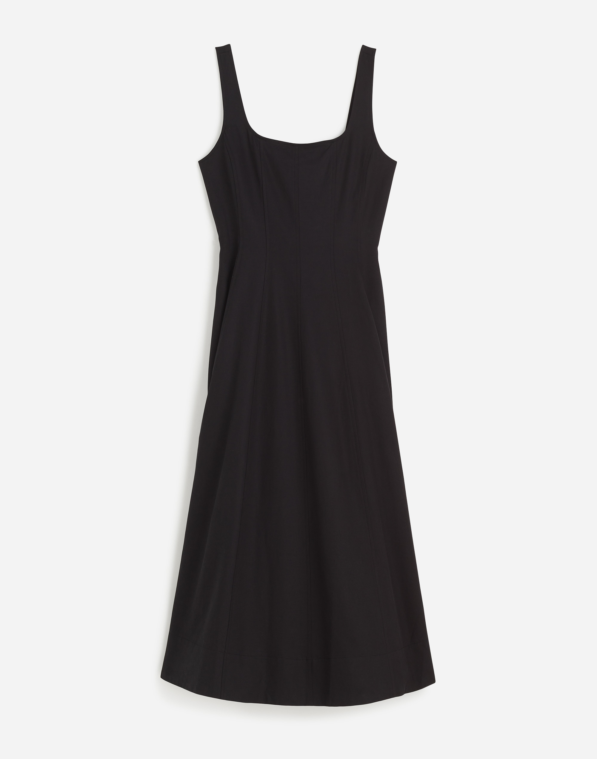 Petite Seamed Squareneck Midi Dress