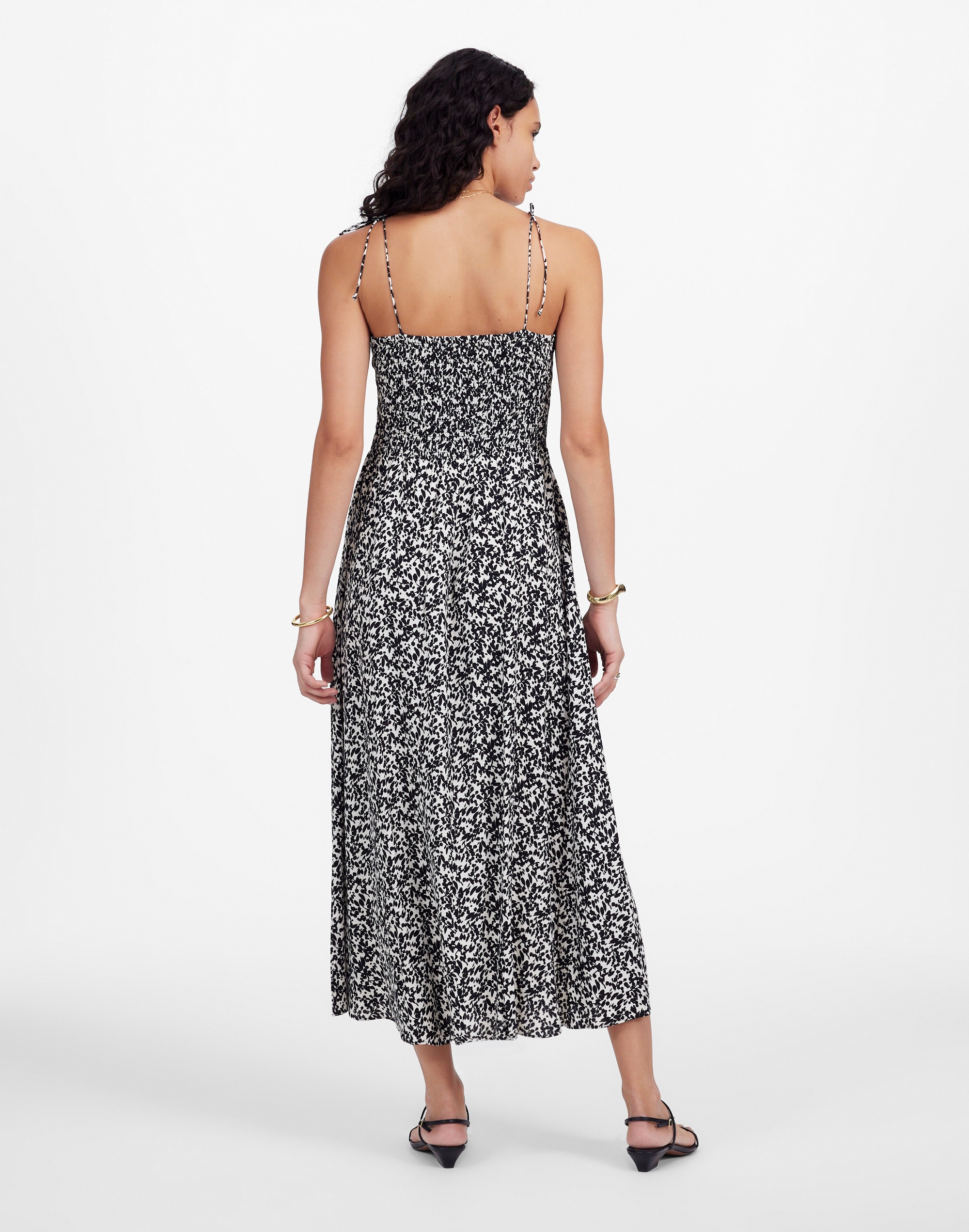 Tie Shoulder Midi Dress in Floral