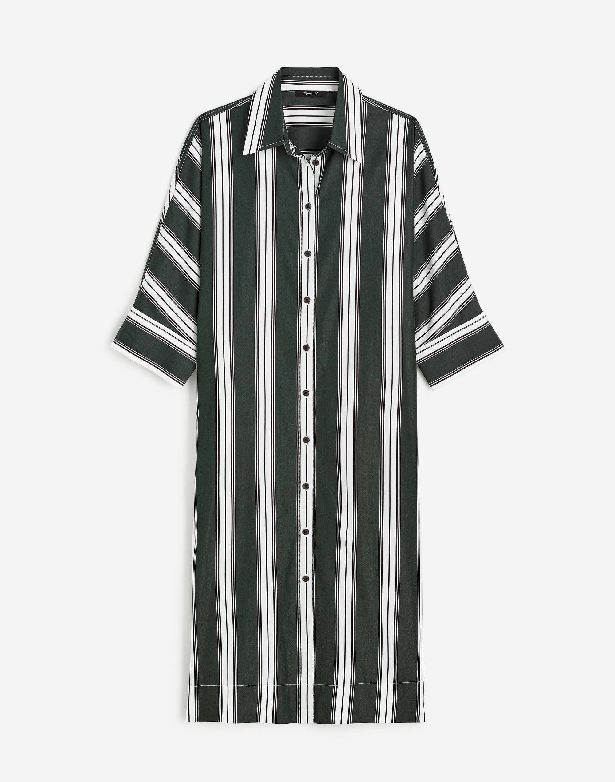 Dolman Midi Shirtdress in Stripe Poplin