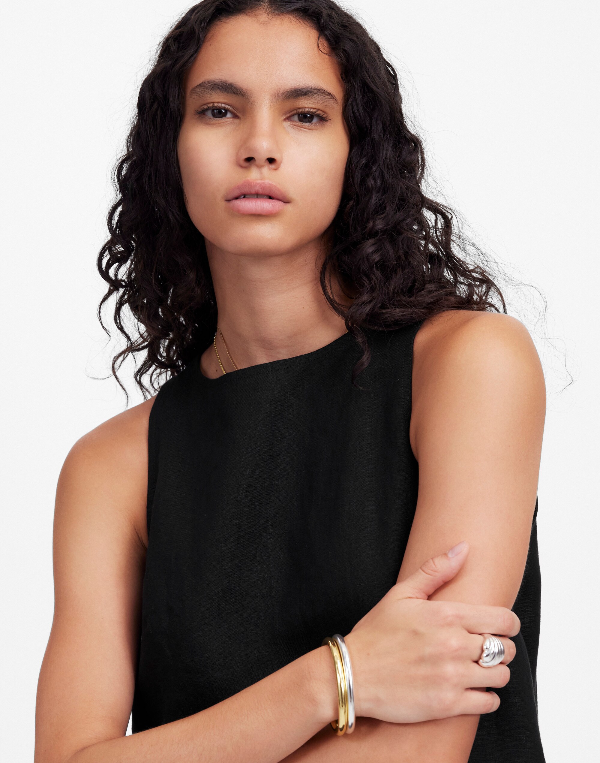 Mini Shift Dress in Linen