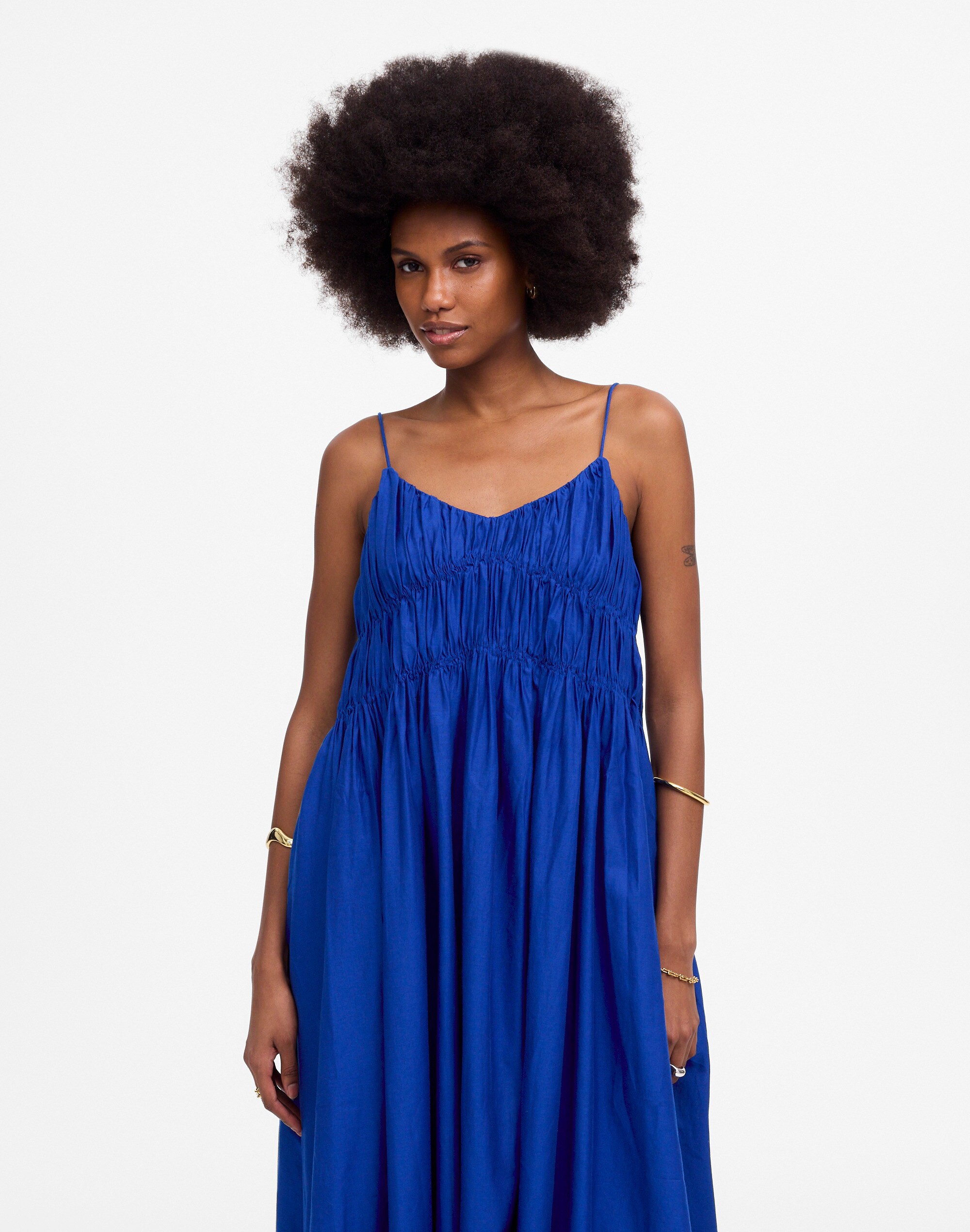 Textured V-Neck Midi Dress