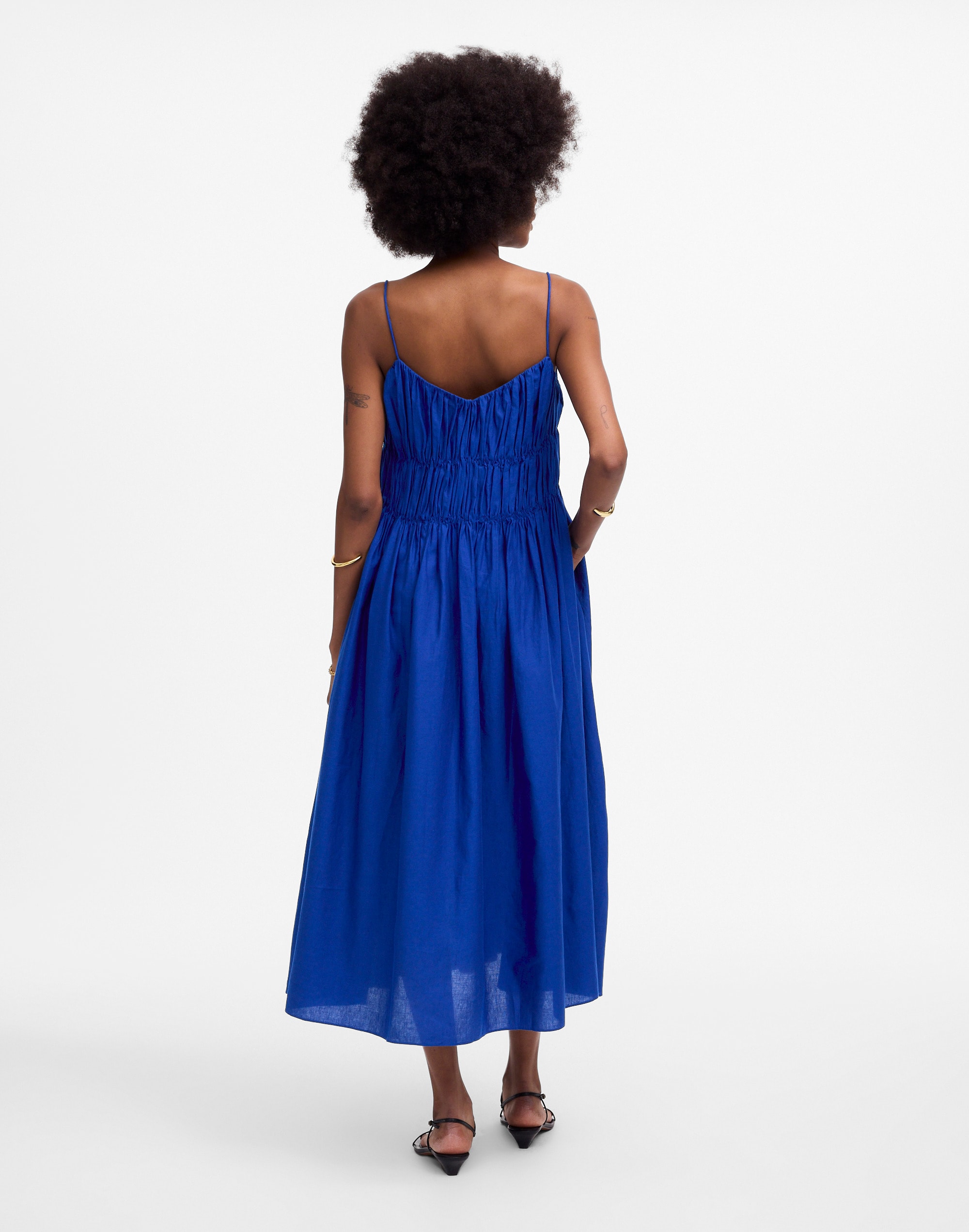 Textured V-Neck Midi Dress