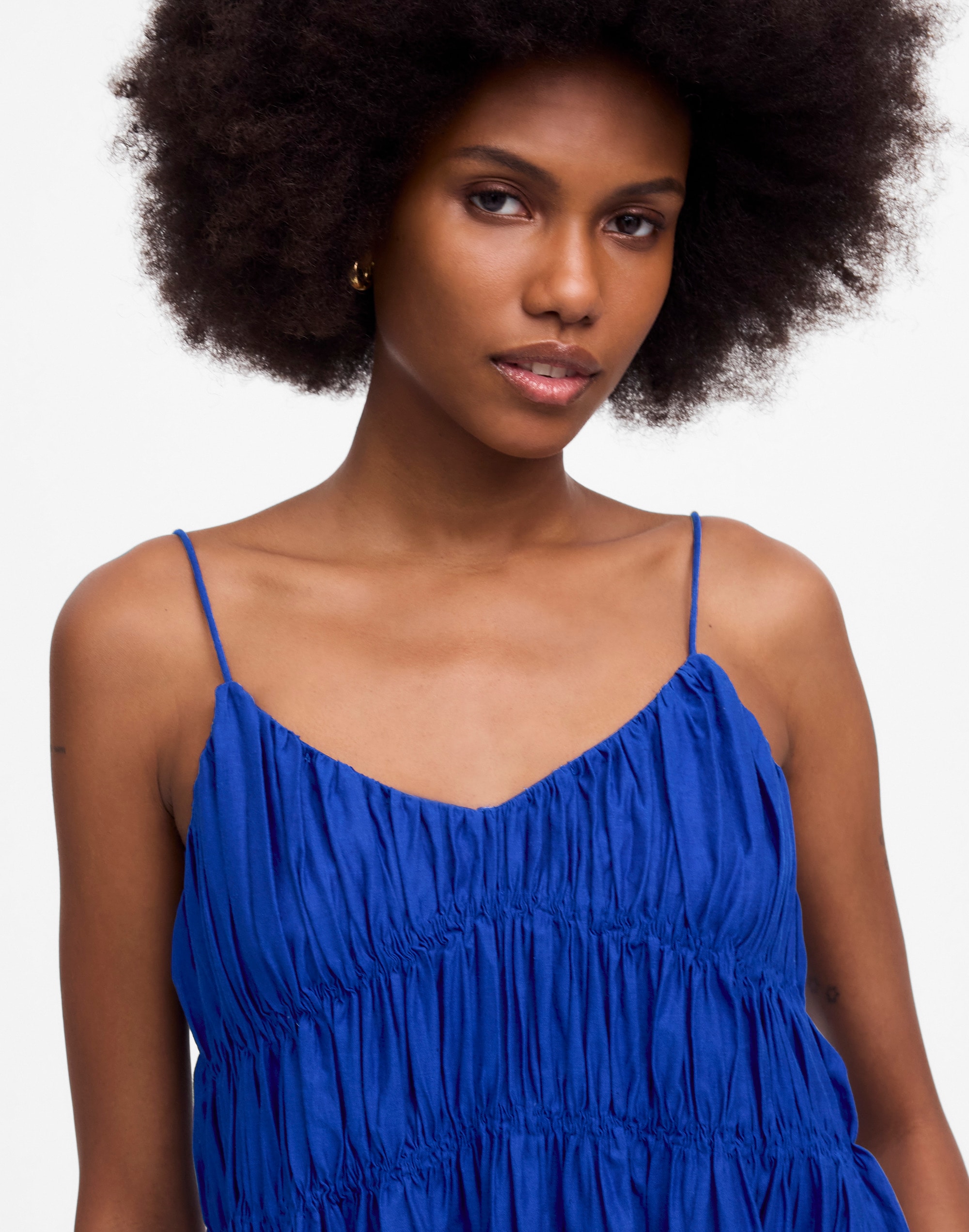 Textured V-Neck Midi Dress