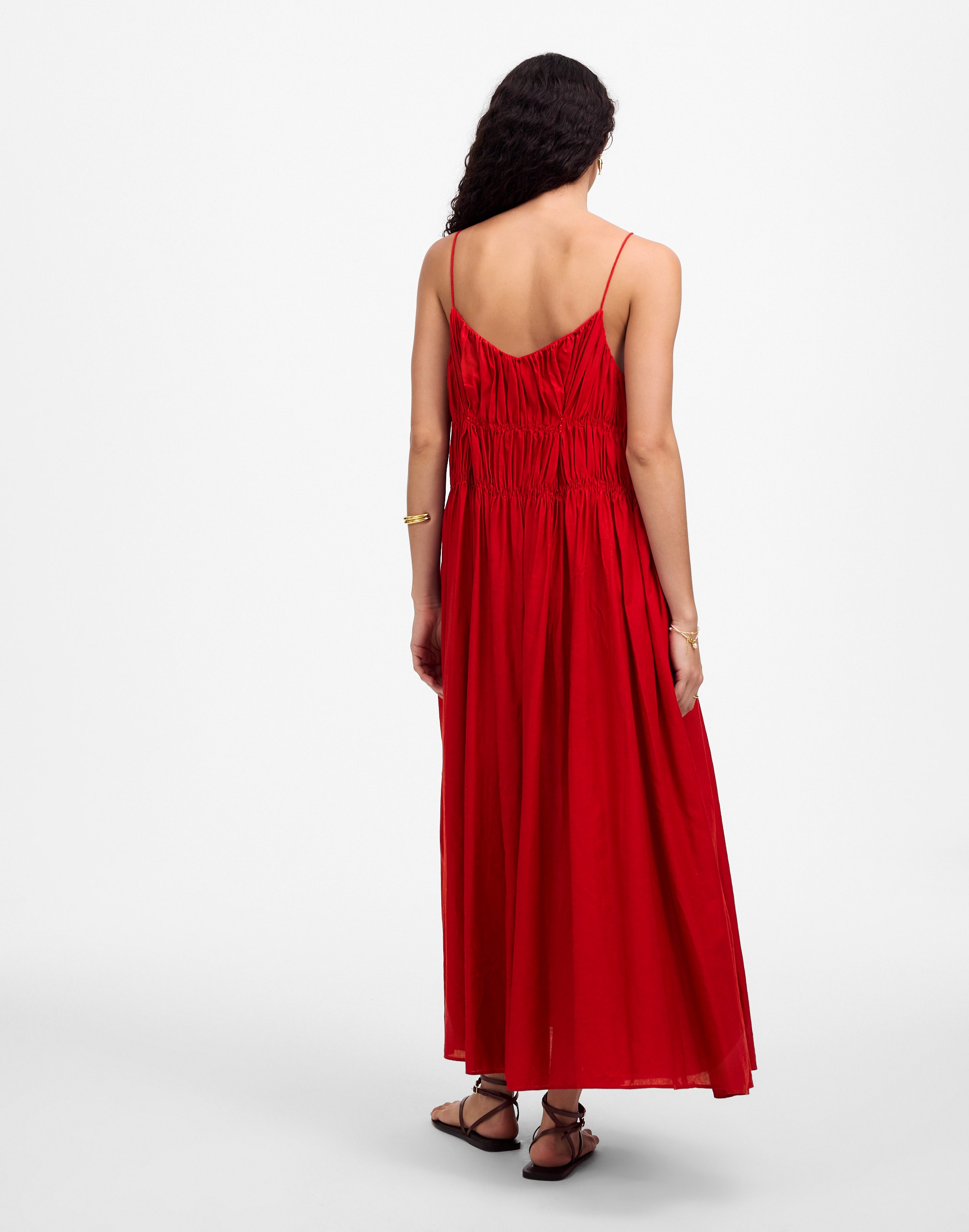 Textured V-Neck Midi Dress