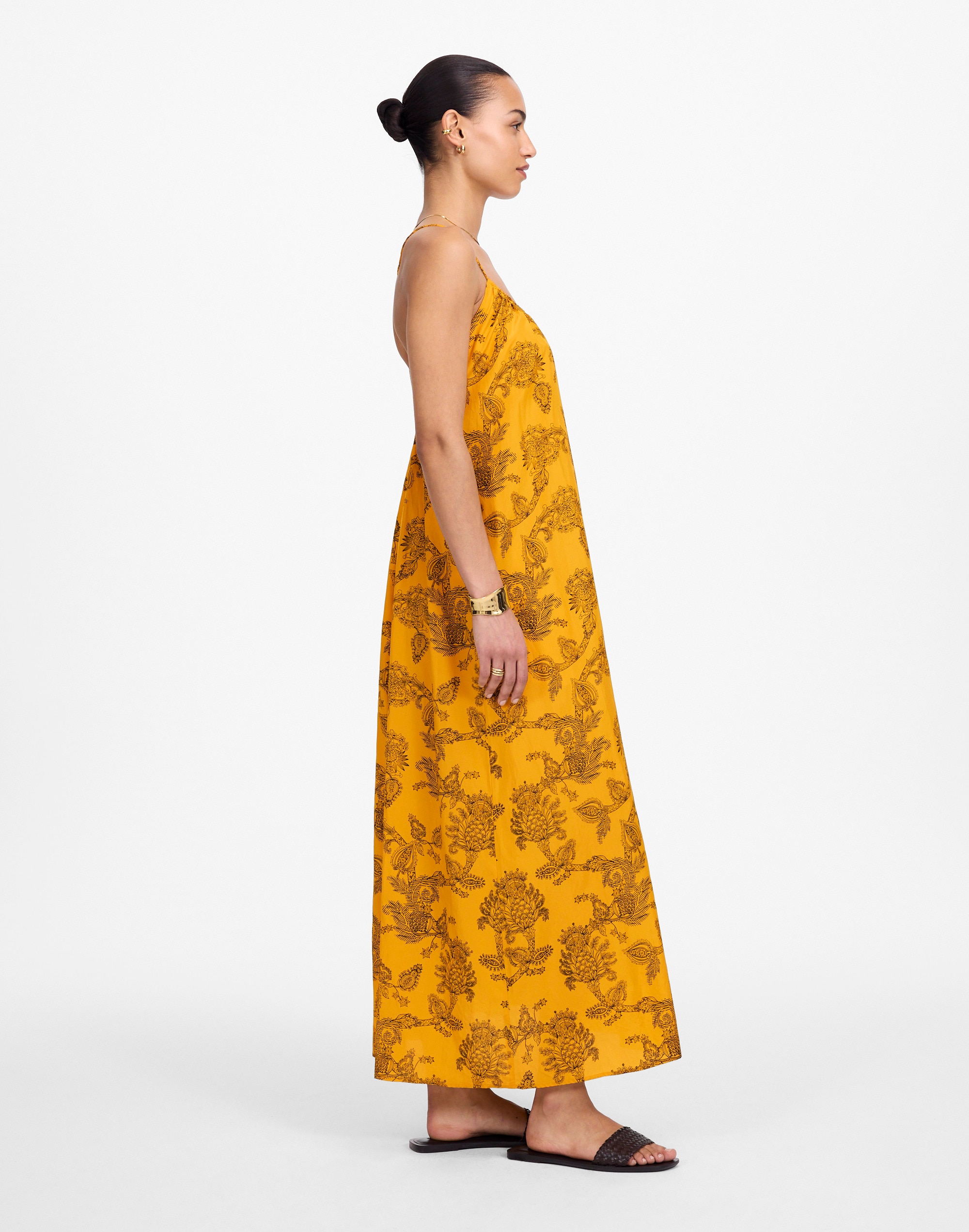 U-Neck Crossback Maxi Dress in Paisley
