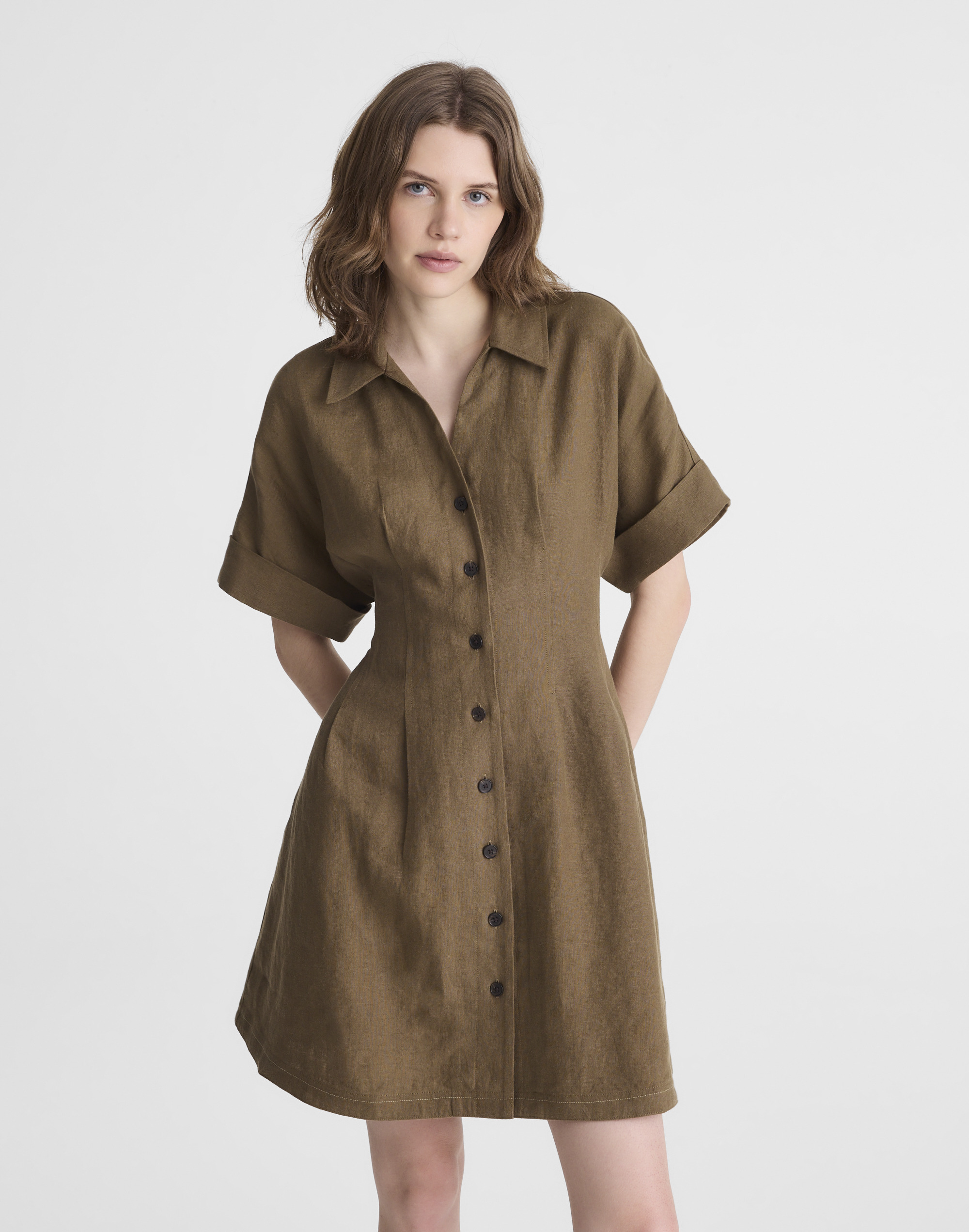 The Perry Mini Shirtdress 100% Linen