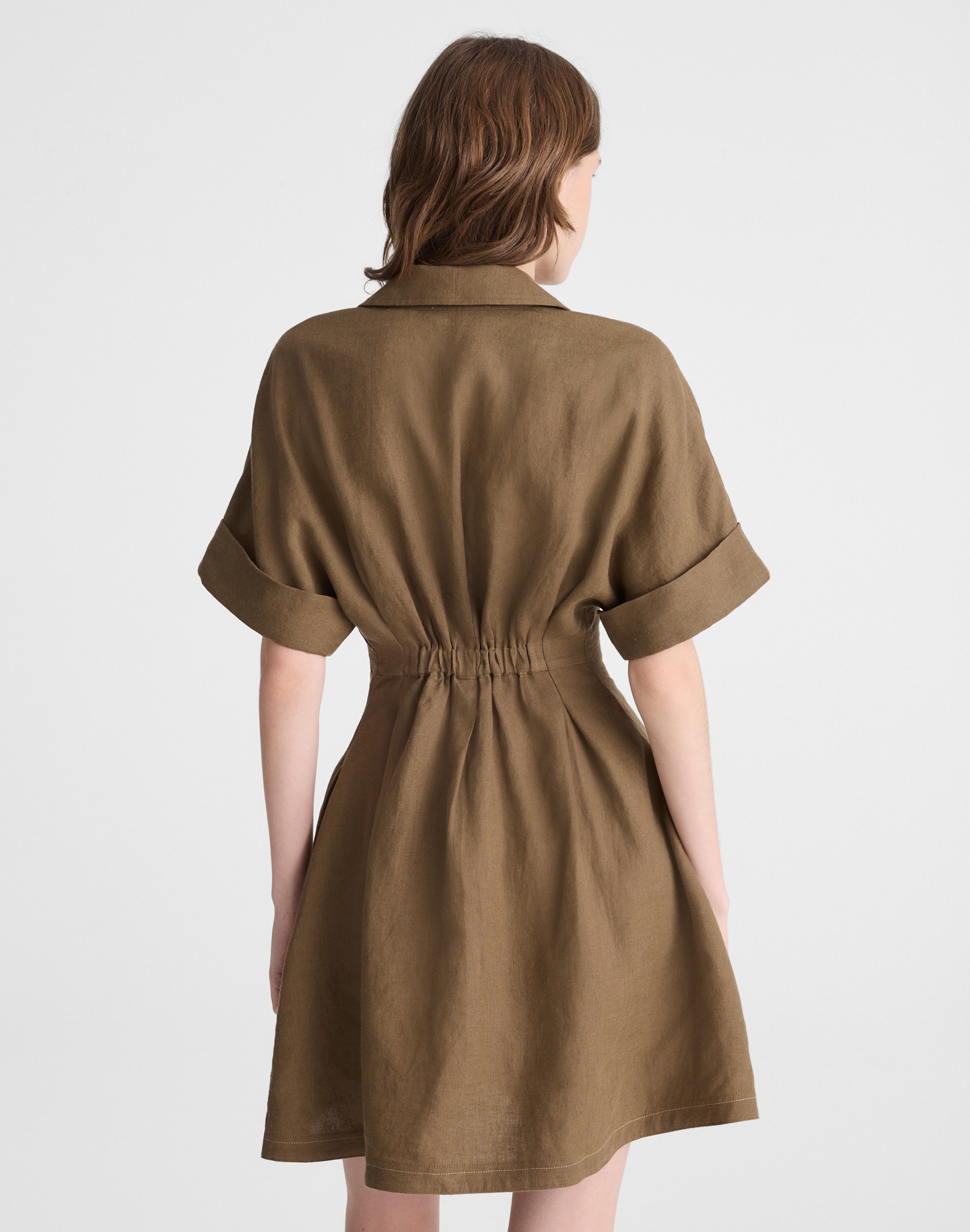 The Perry Mini Shirtdress in 100% Linen