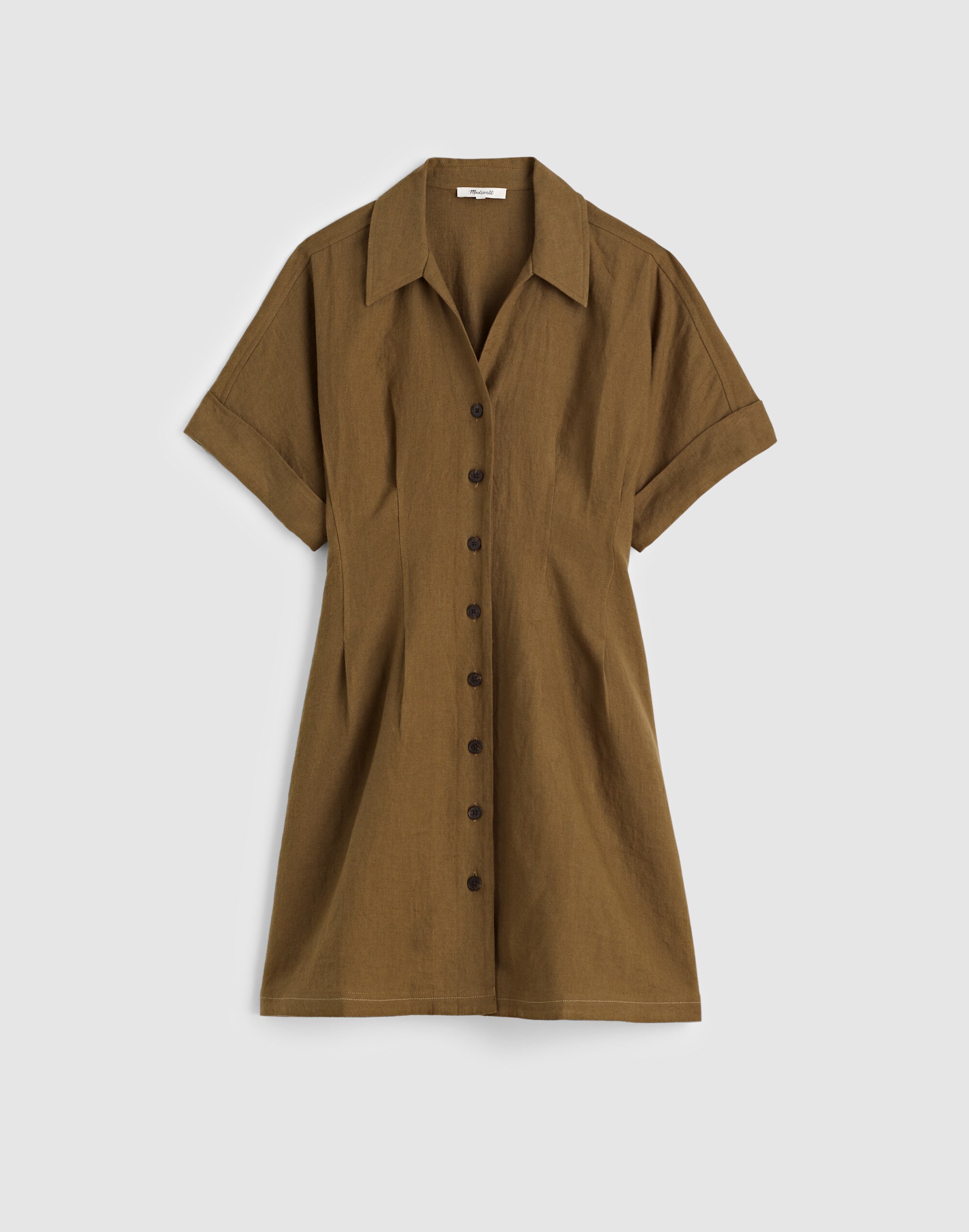 The Perry Mini Shirtdress in 100% Linen