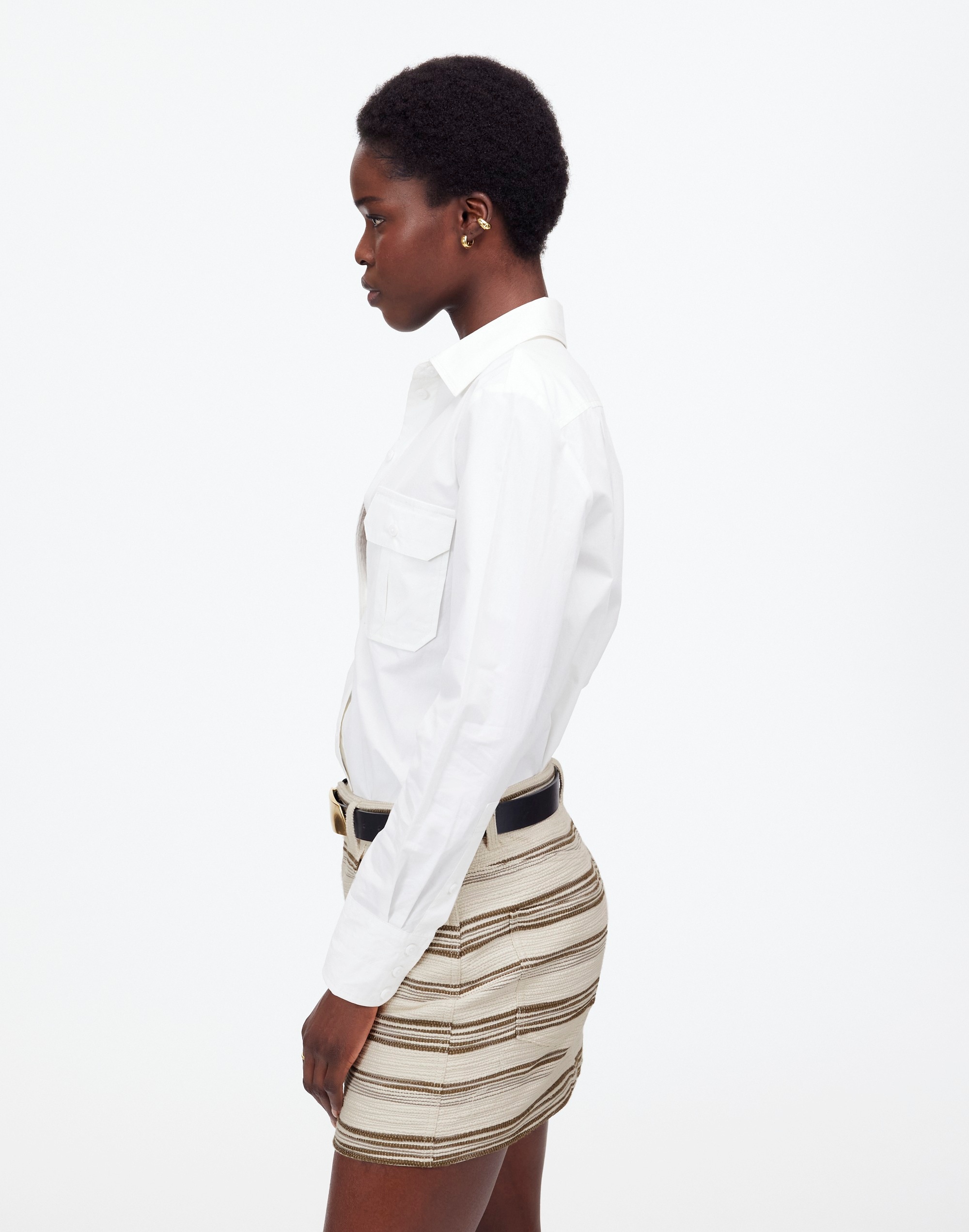 Mini Skirt in Striped Tweed