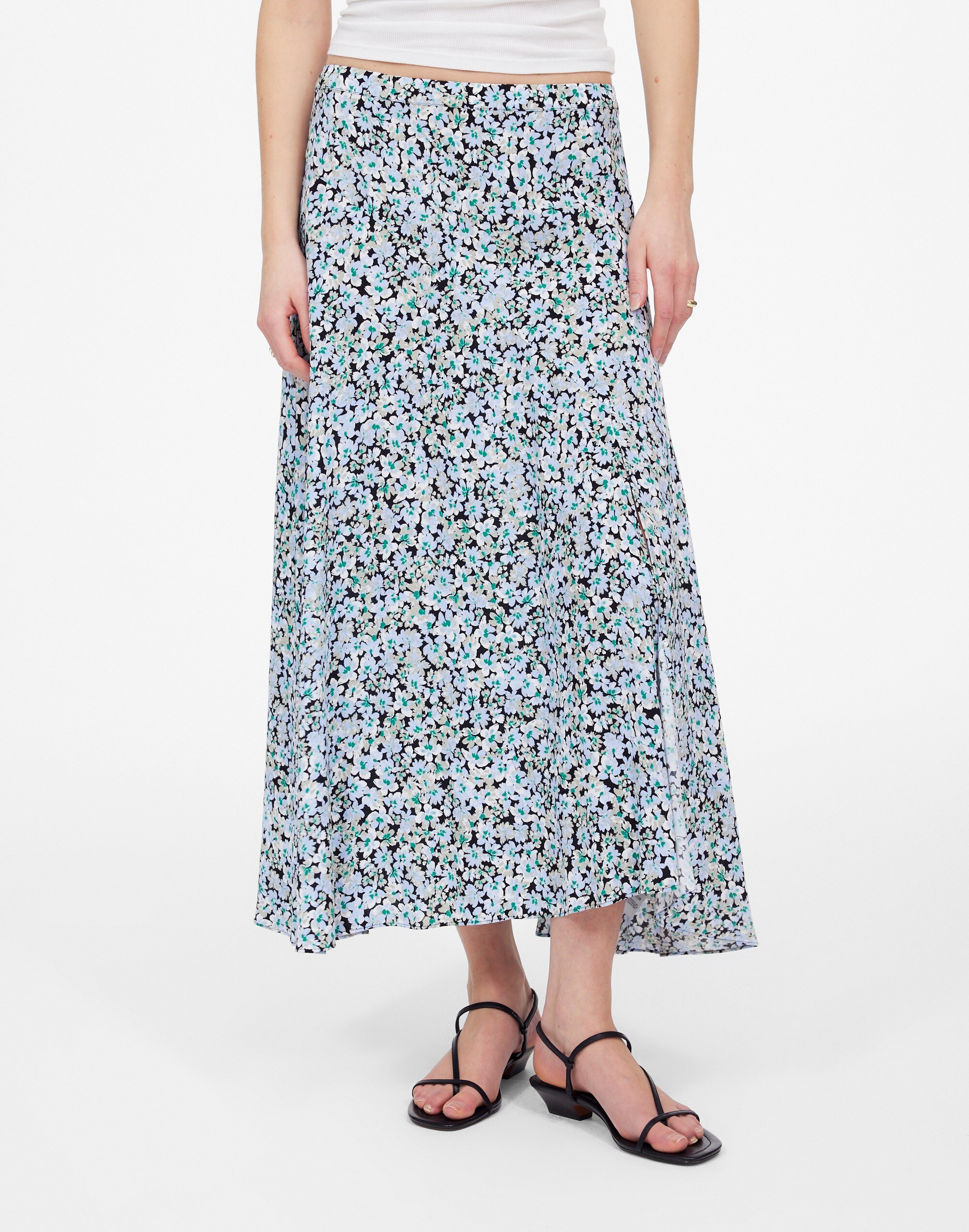 Midi Slip Skirt in Floral