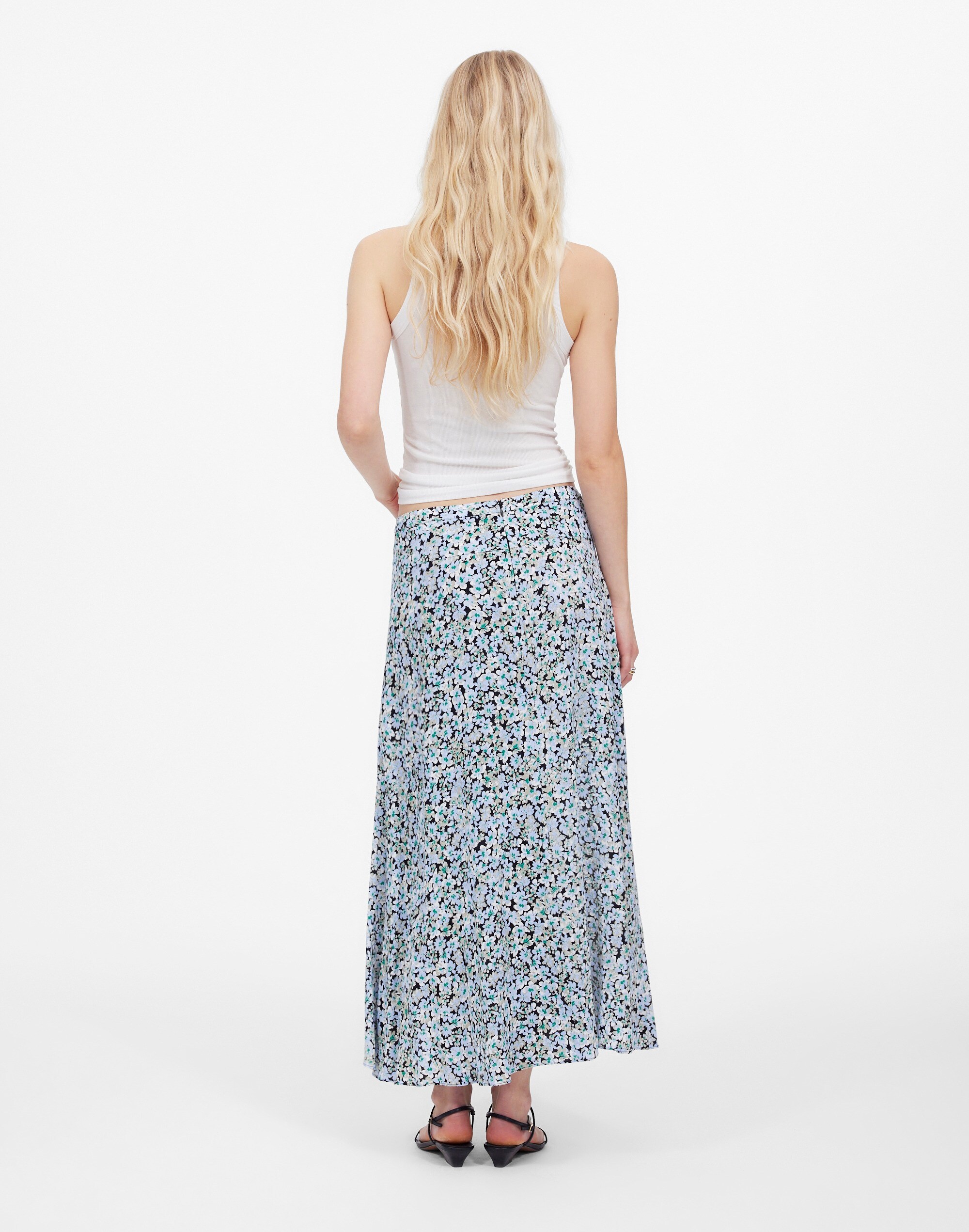 Midi Slip Skirt in Floral
