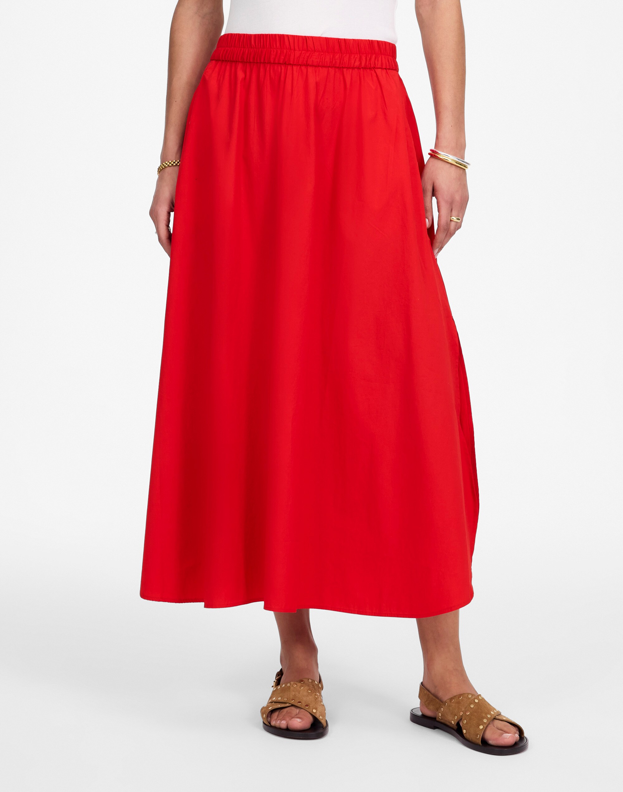 Poplin Midi Skirt