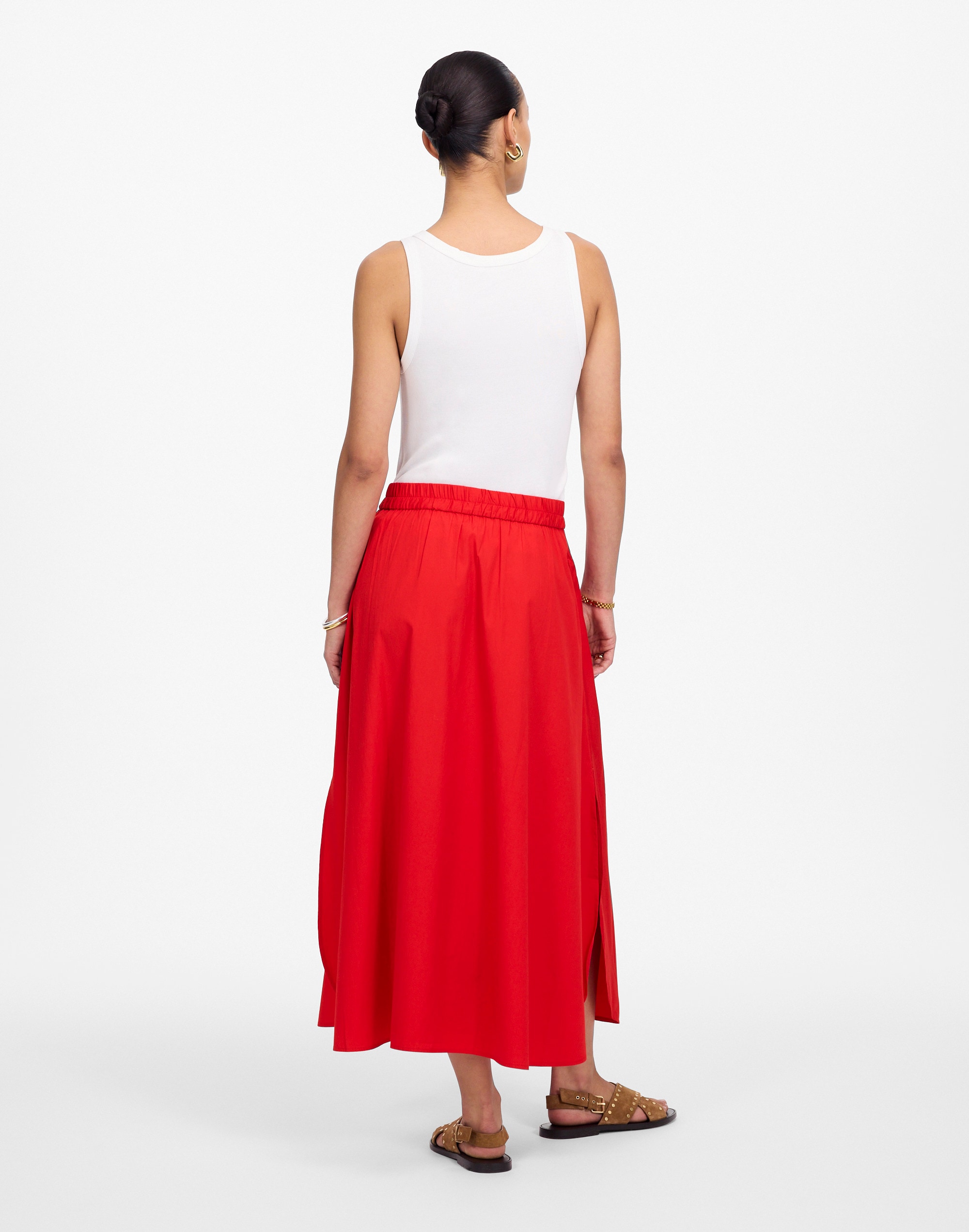 Poplin Midi Skirt