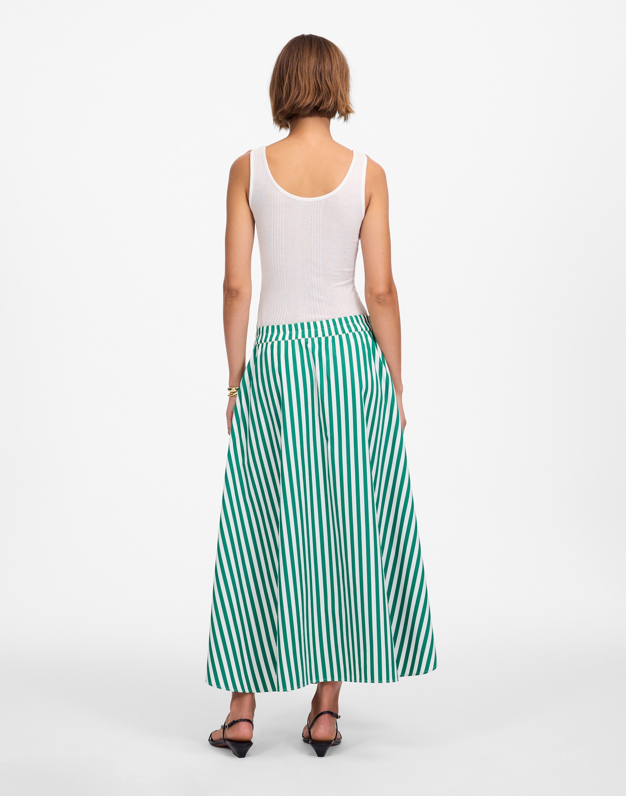 PLAIN OPTIMISM NAVY WOVEN MIDI SKIRT