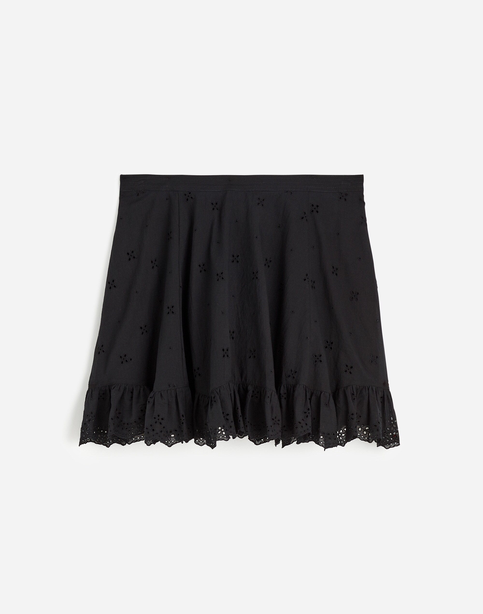 Eyelet Mini Skirt in Cotton Voile