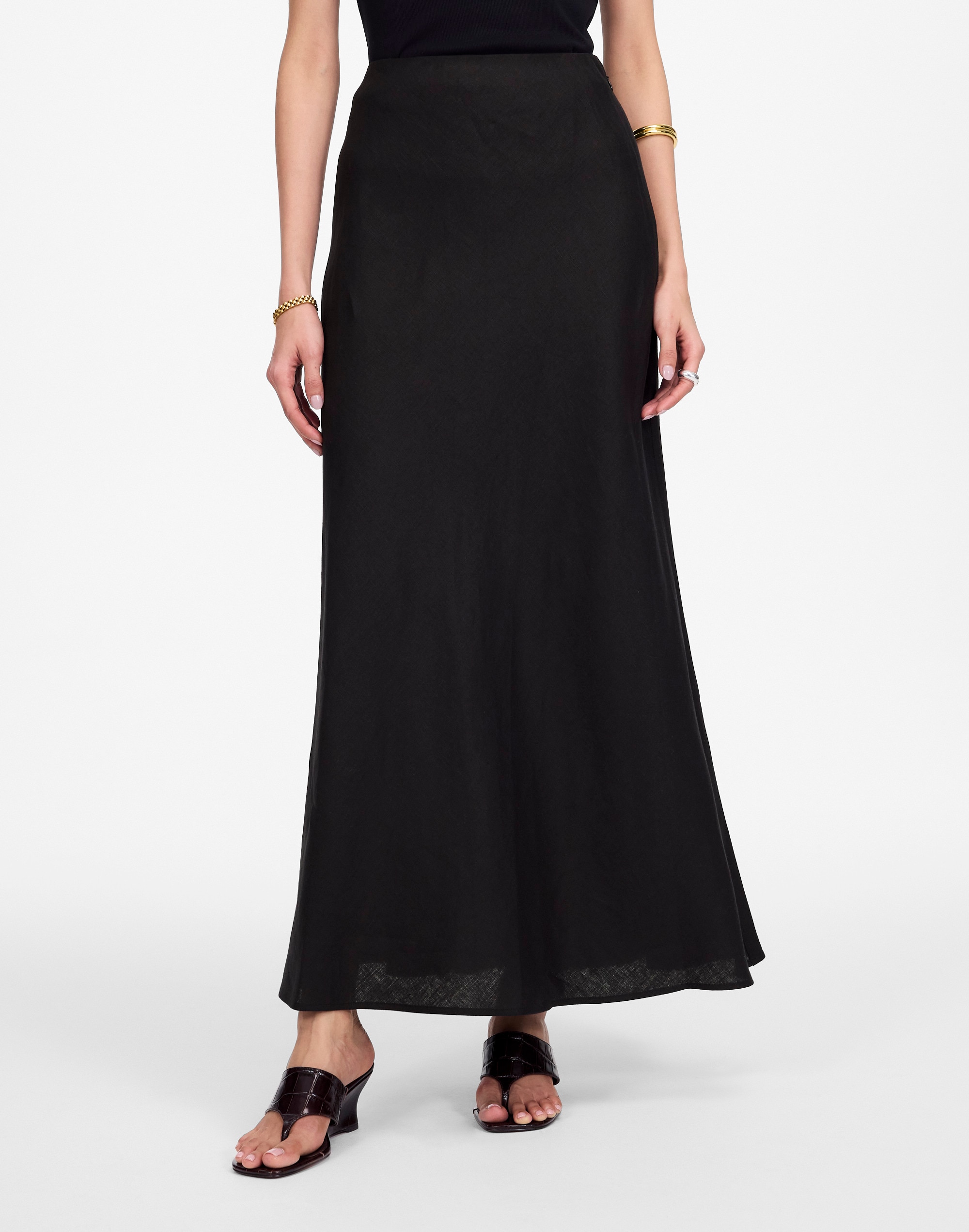 Linen Maxi Slip Skirt