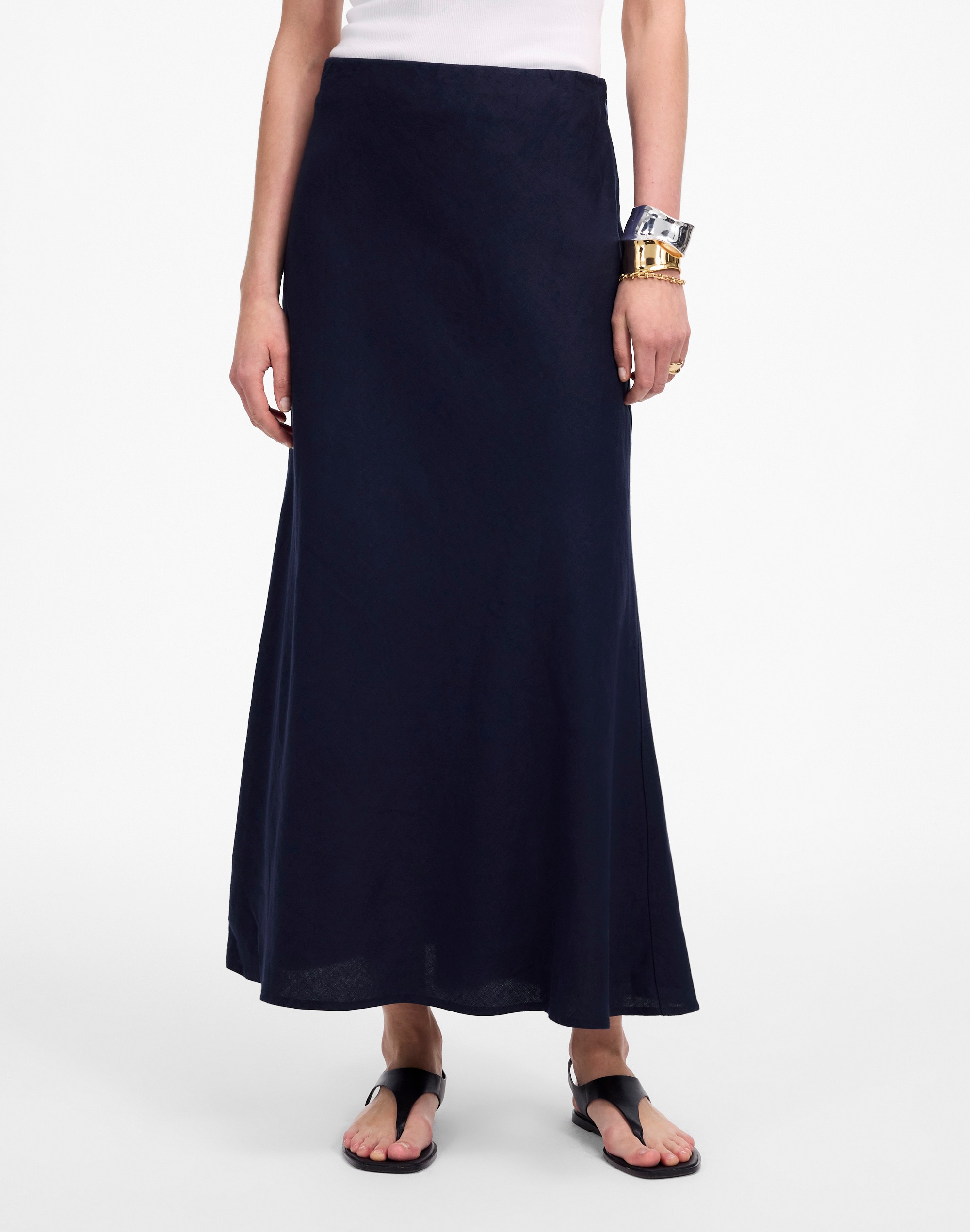 Linen Maxi Slip Skirt